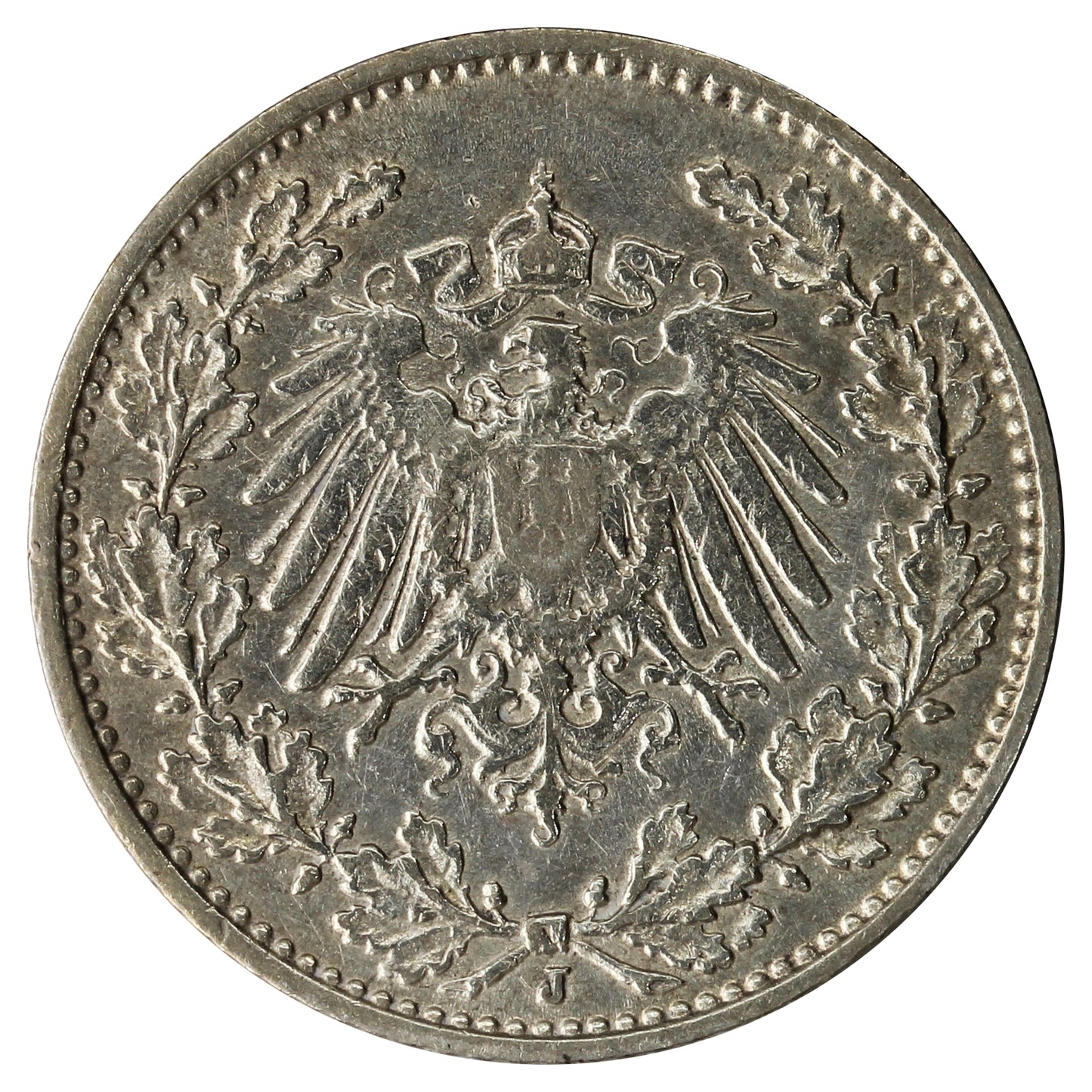German Empire 1913J 1/2 Mark Very Fine (VF20)
