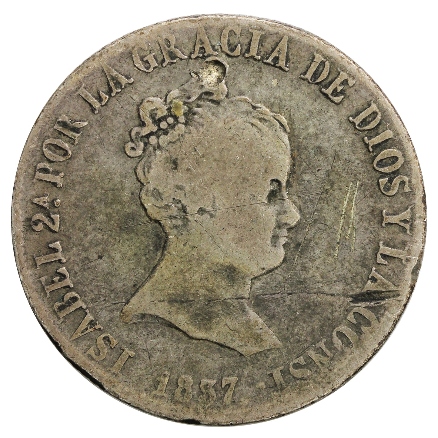 Spain 1837 4 Reales Very Good (VG8)