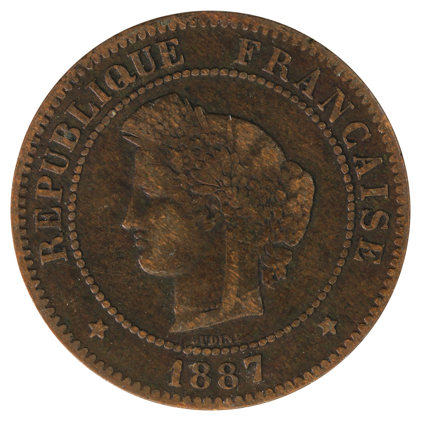 France 1887A 5 Centimes Very Fine (VF20)