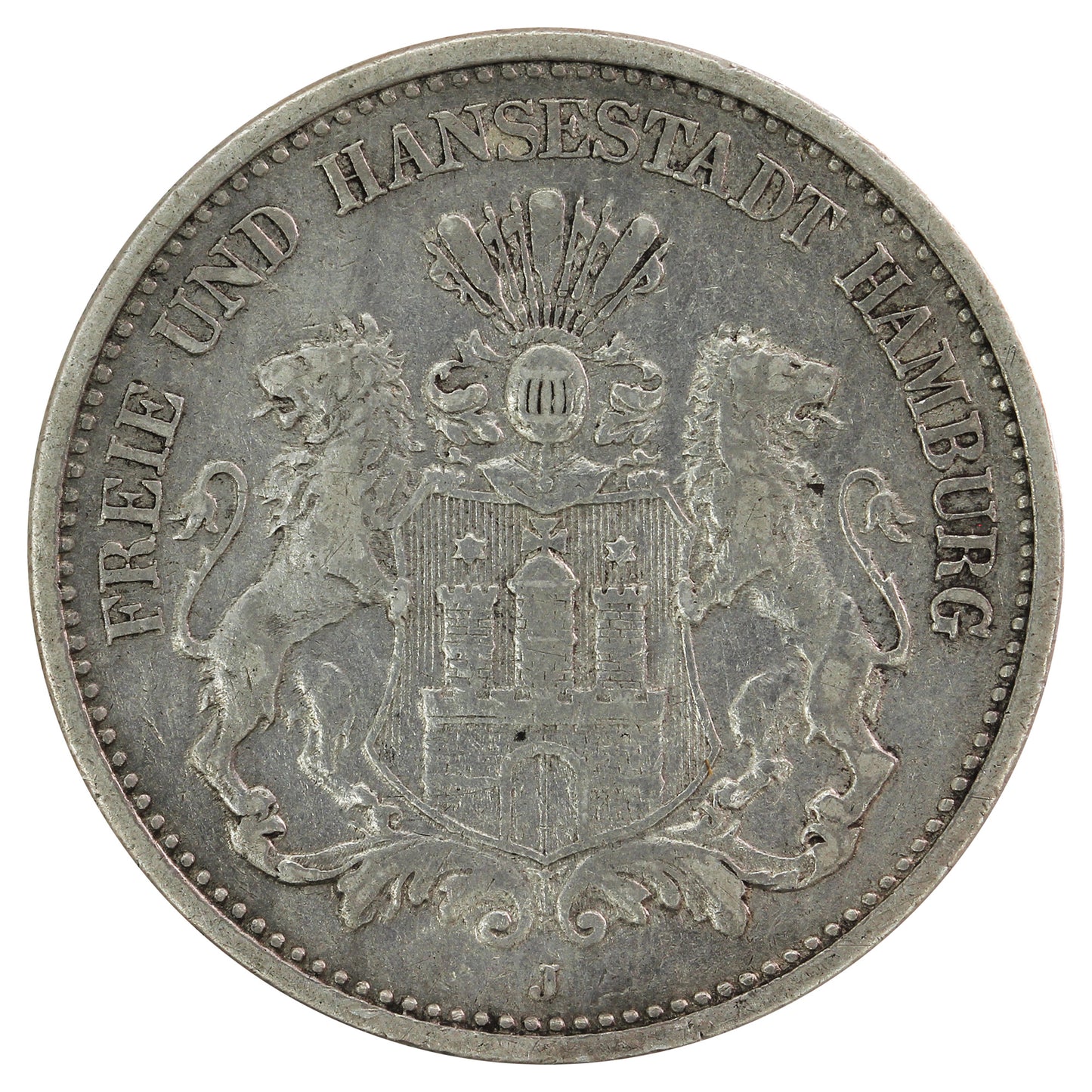 German States 1901J Hamburg 2 Marks VF-EF (VF30)