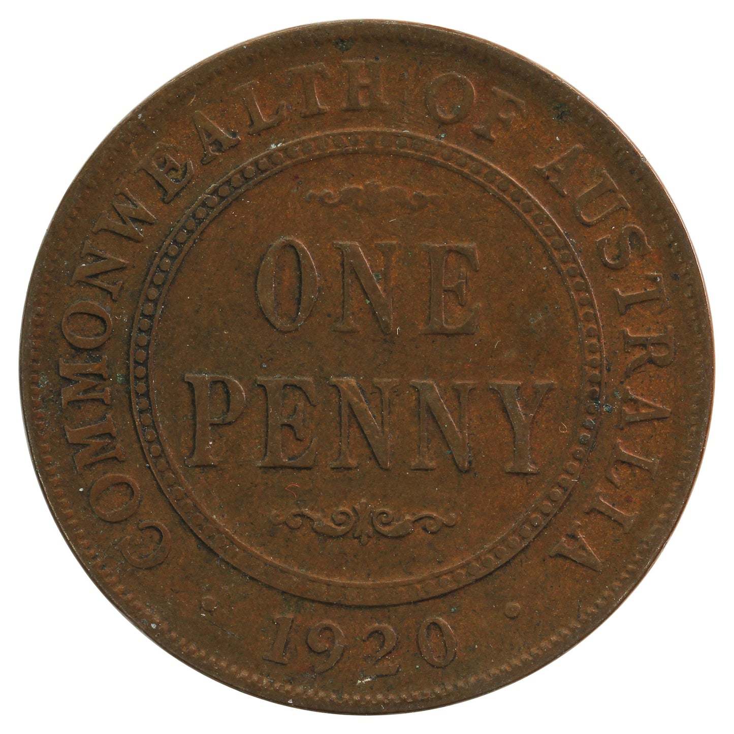 Australia 1920 Without Dot Penny VG-F (VG-10)