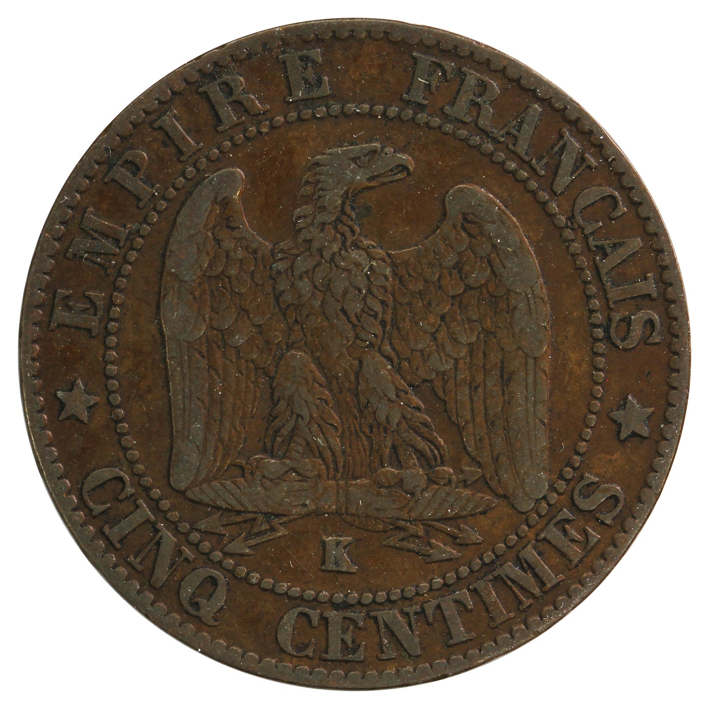 France 1864K 5 Centimes Fine (F12)