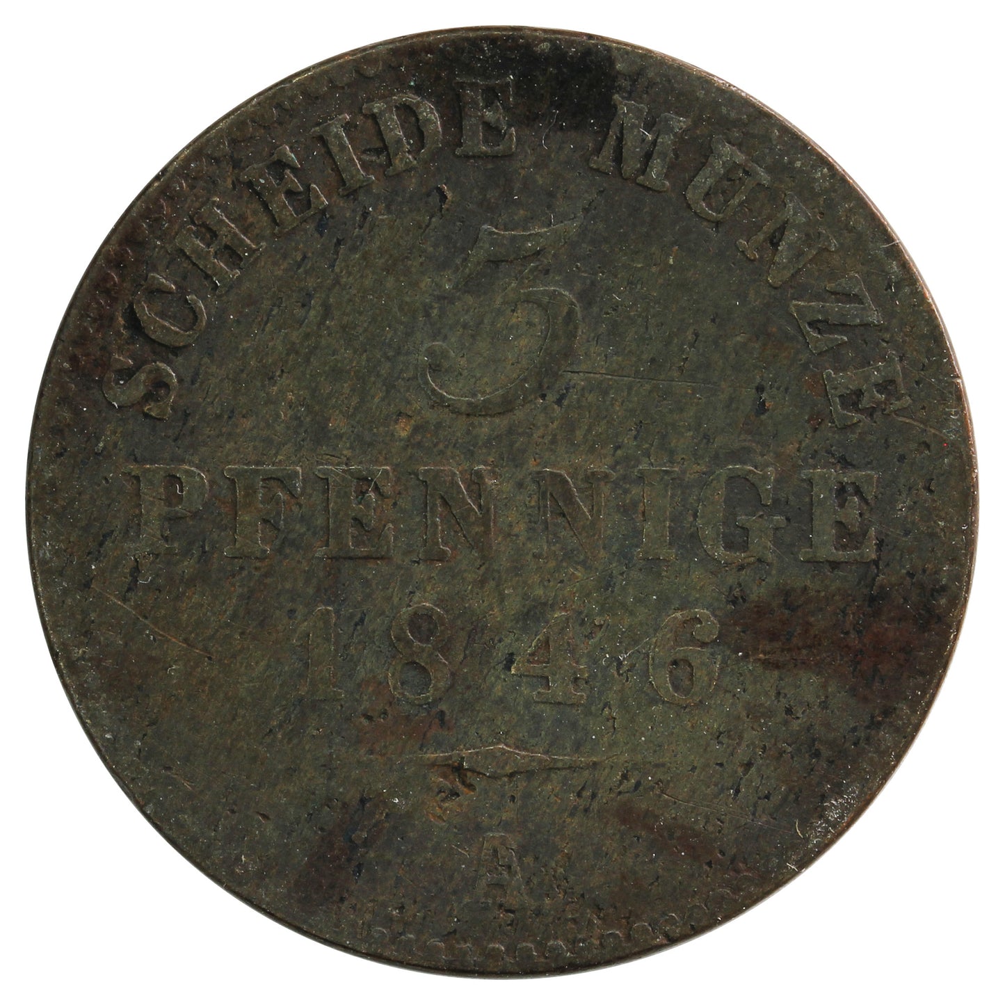 German States 1846A Schwarzburg 3 Pfennig Fine (F-12)