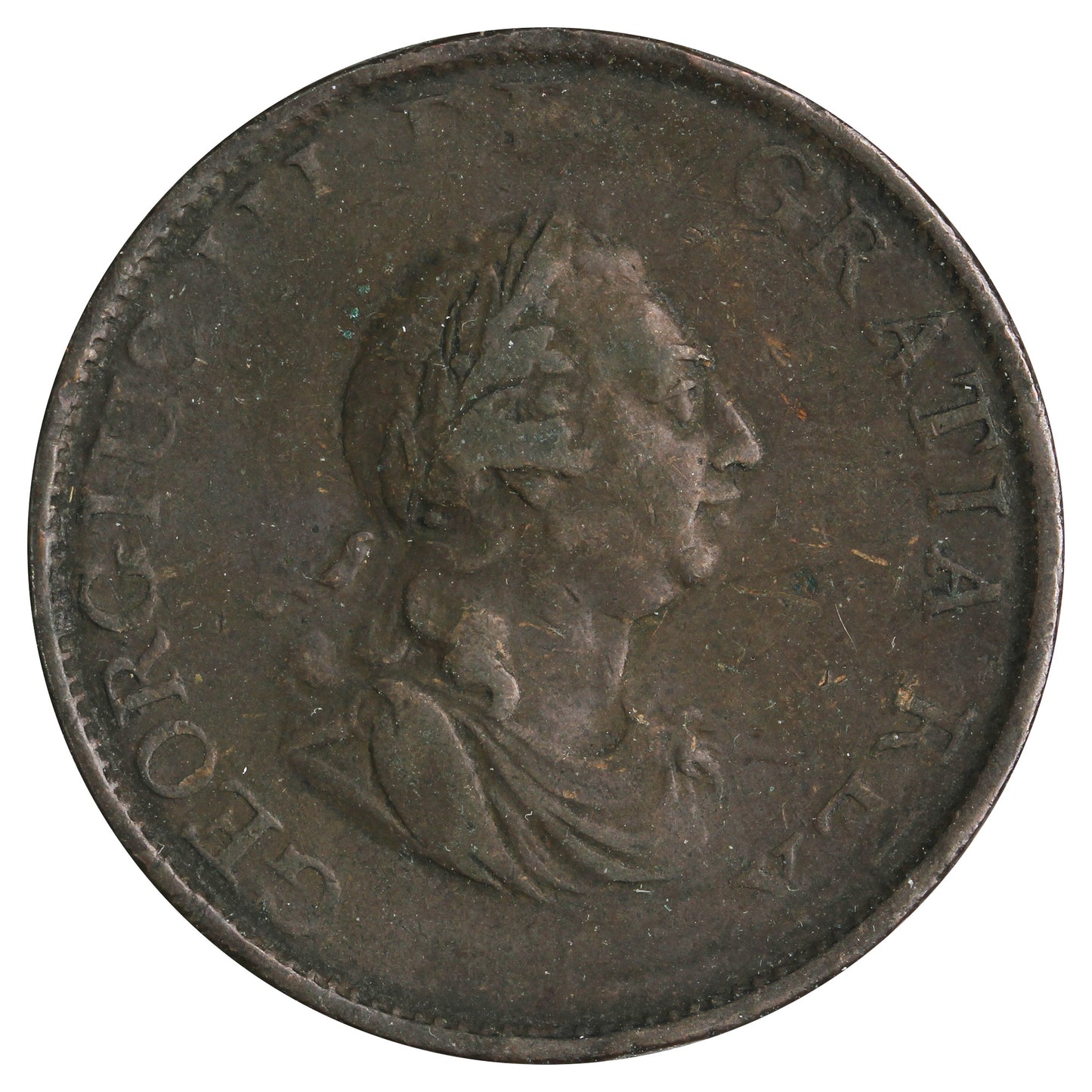 Great Britain 1799 George III 1/2 Penny Fine (F12)