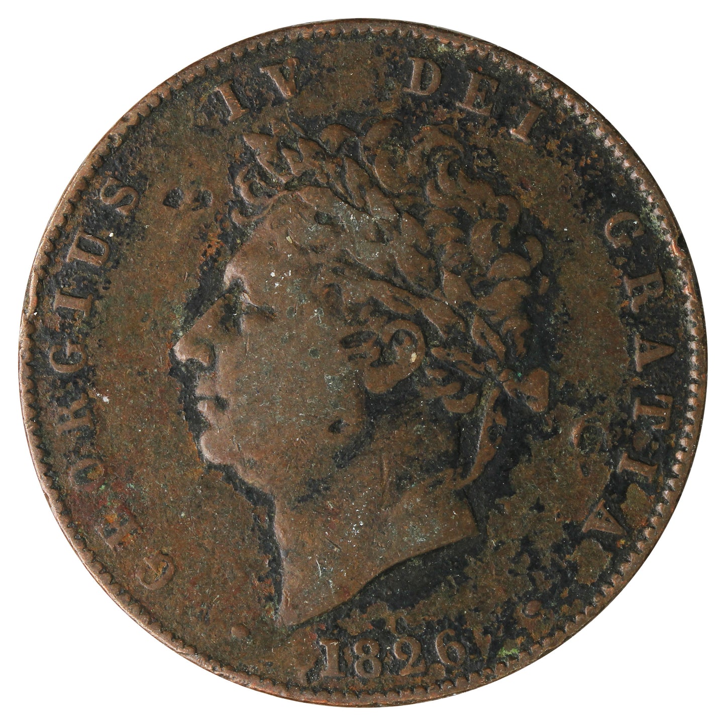 Great Britain 1826 1/2 Penny Fine (F12)