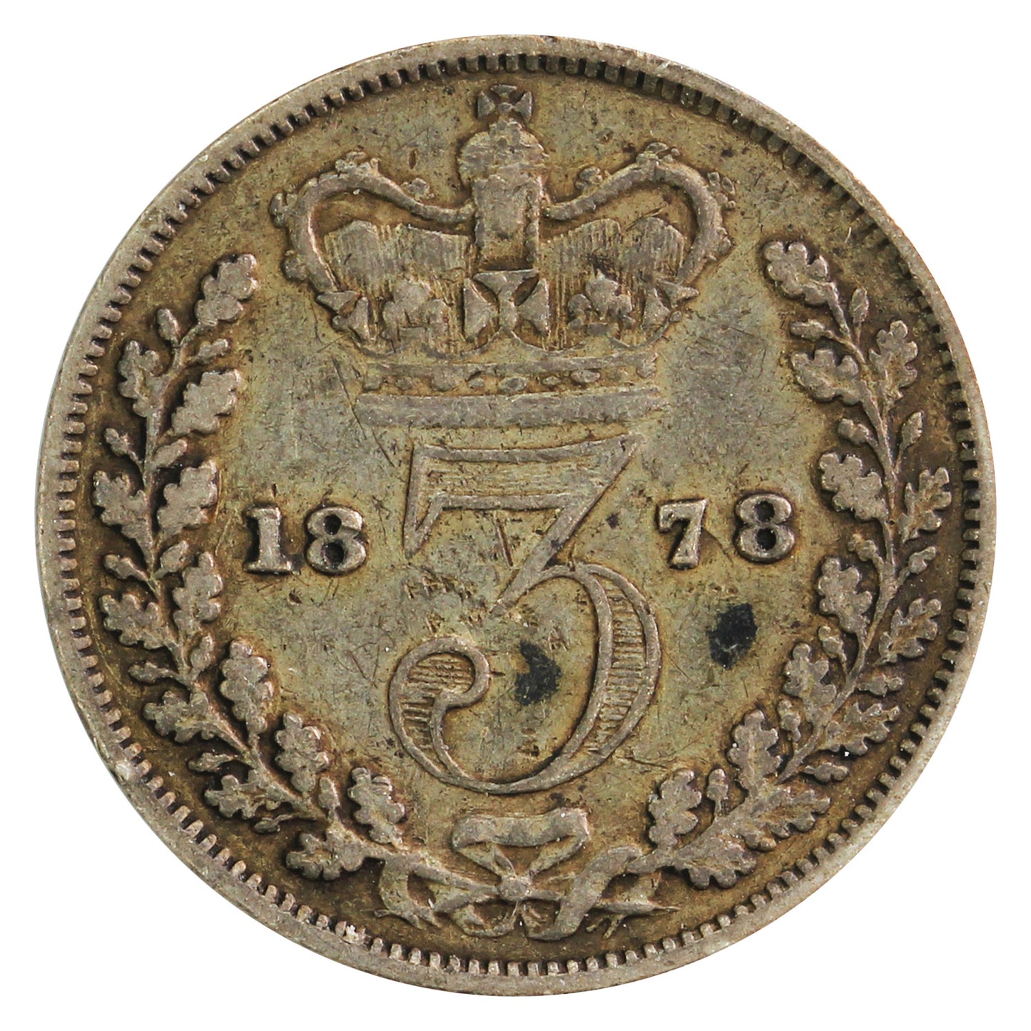 Great Britain 1878 3 Pence Fine (F-12)