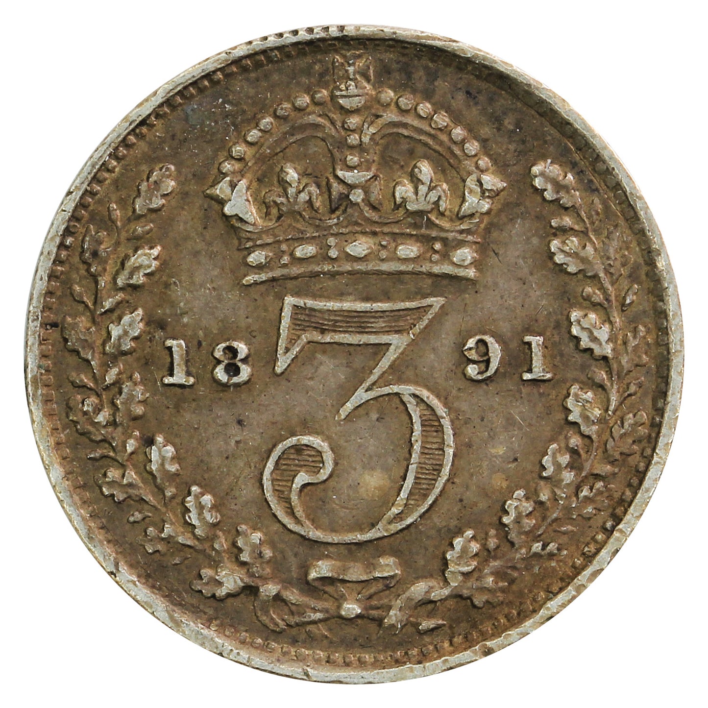 Great Britain 1891 3 Pence Very Fine (VF-20)