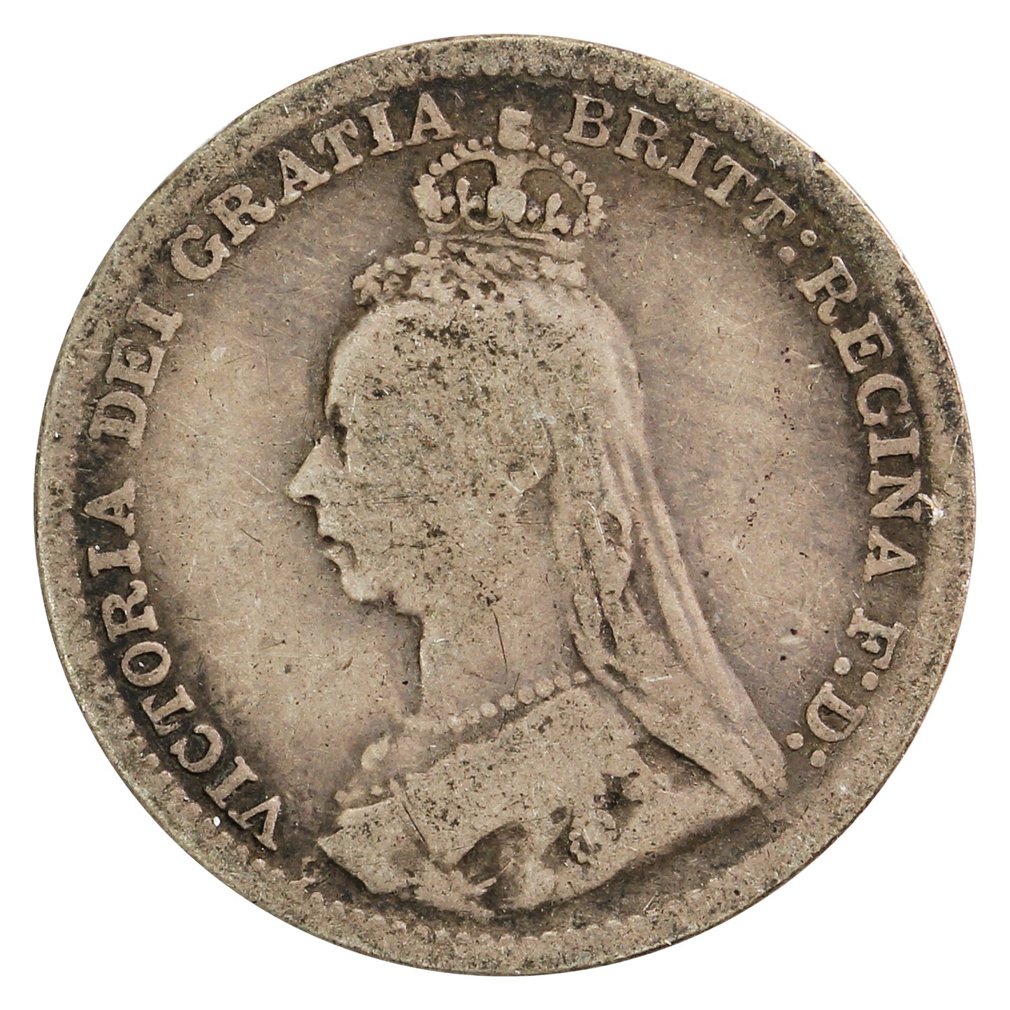 Great Britain 1891 3 Pence Fine (F-12)