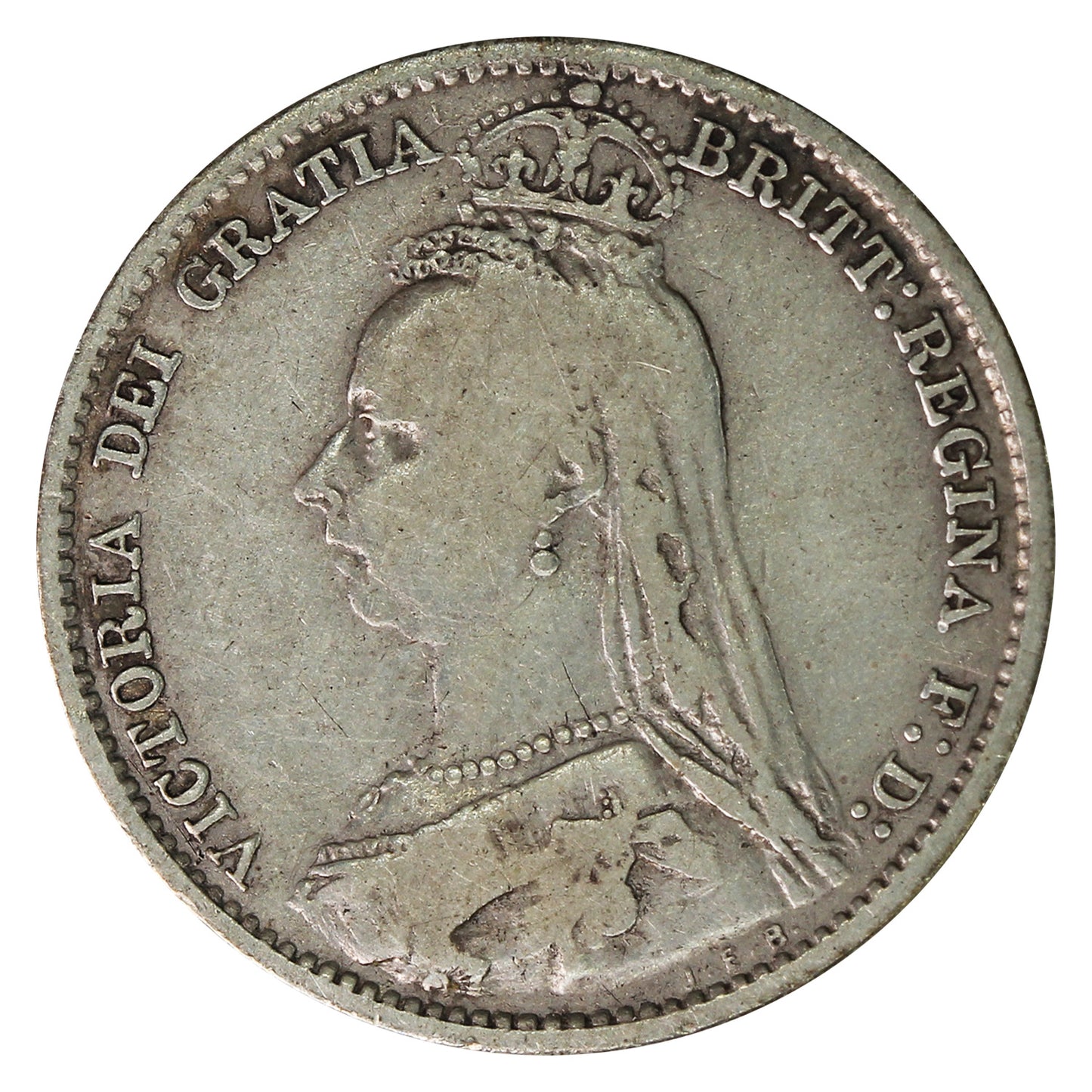 Great Britain 1890 6 Pence Fine (F12)