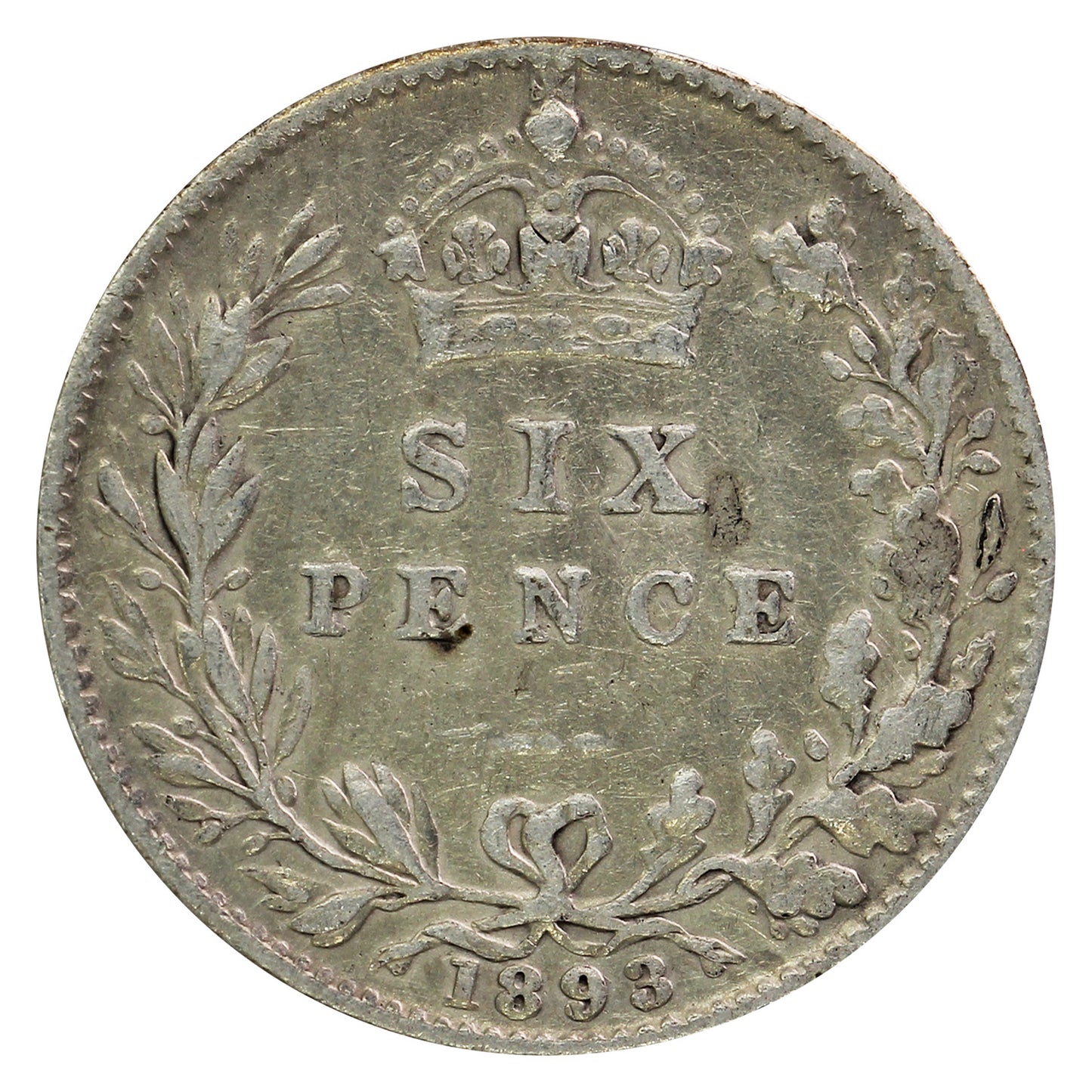 Great Britain 1893 6 Pence Fine (F-12)