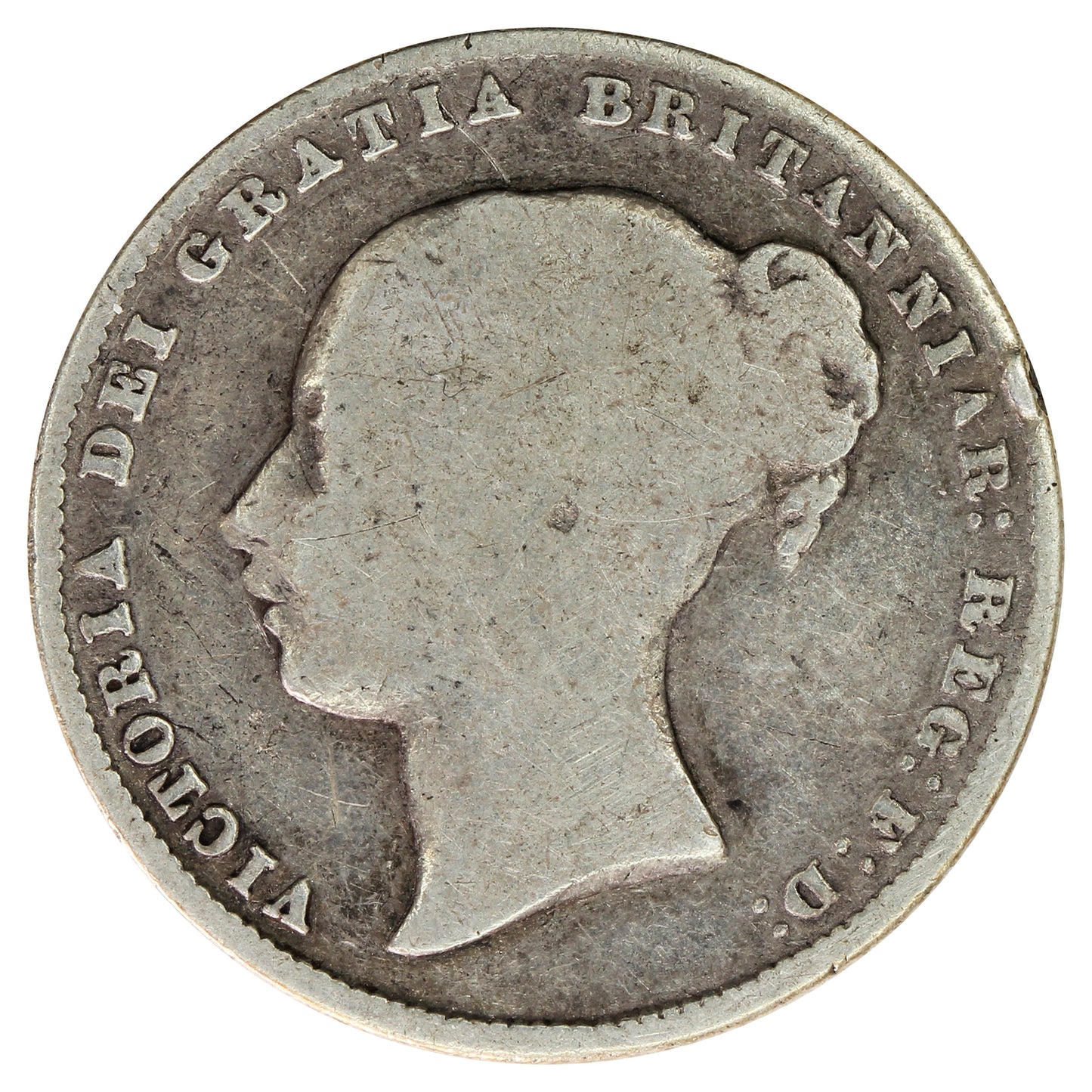 Great Britain 1859 Shilling Very Good (VG8)