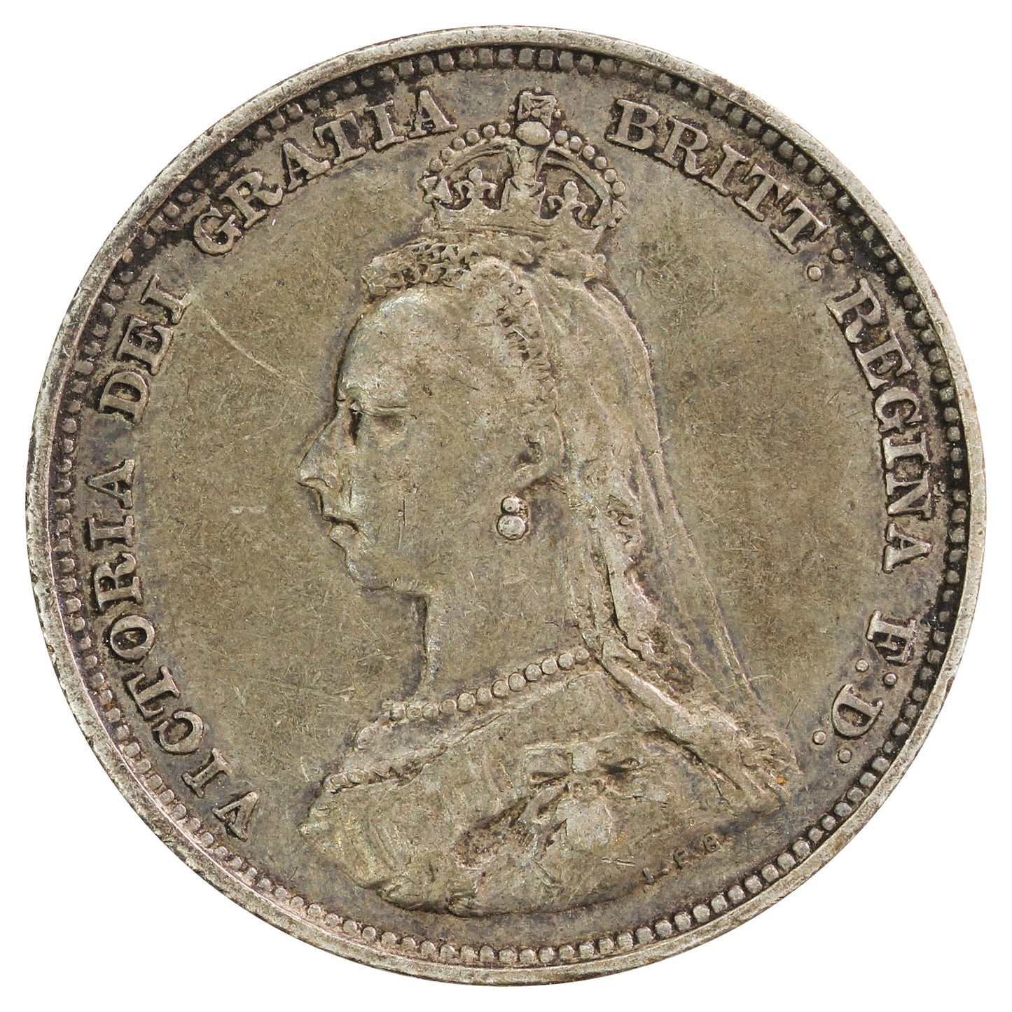 Great Britain 1887 Jubilee Shilling Very Fine (VF20)