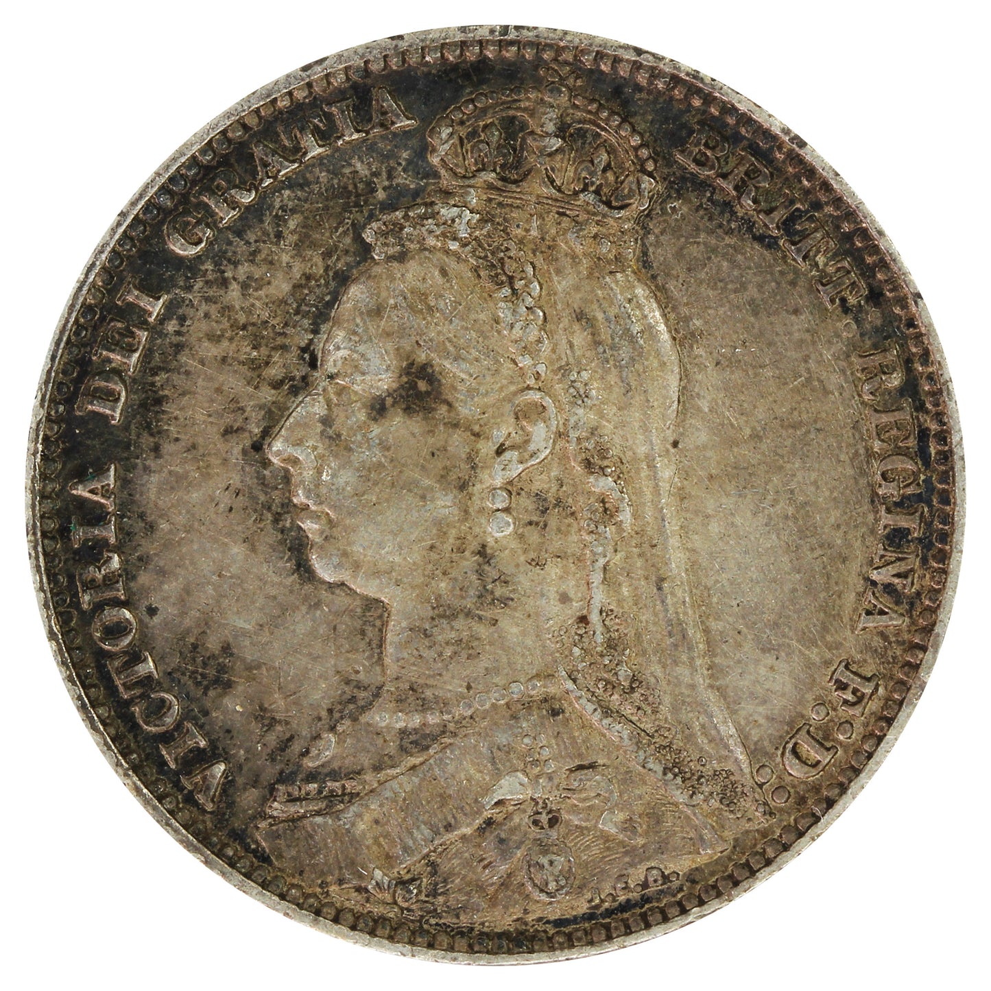 Great Britain 1890 Shilling Extra Fine (EF40)