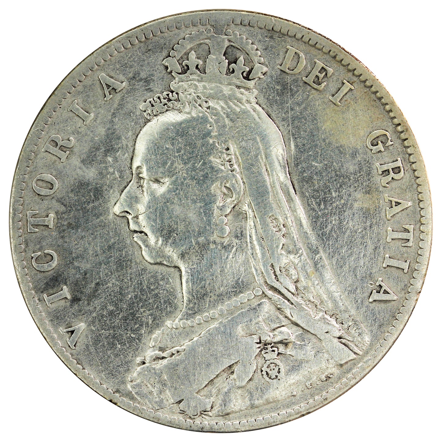 Great Britain 1889 1/2 Crown F-VF (F15)