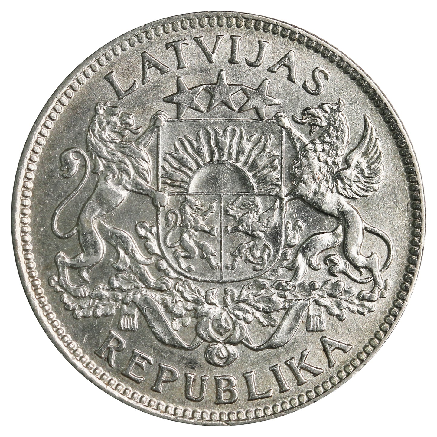 Latvia 1924 1 Lats Uncirculated (MS60)