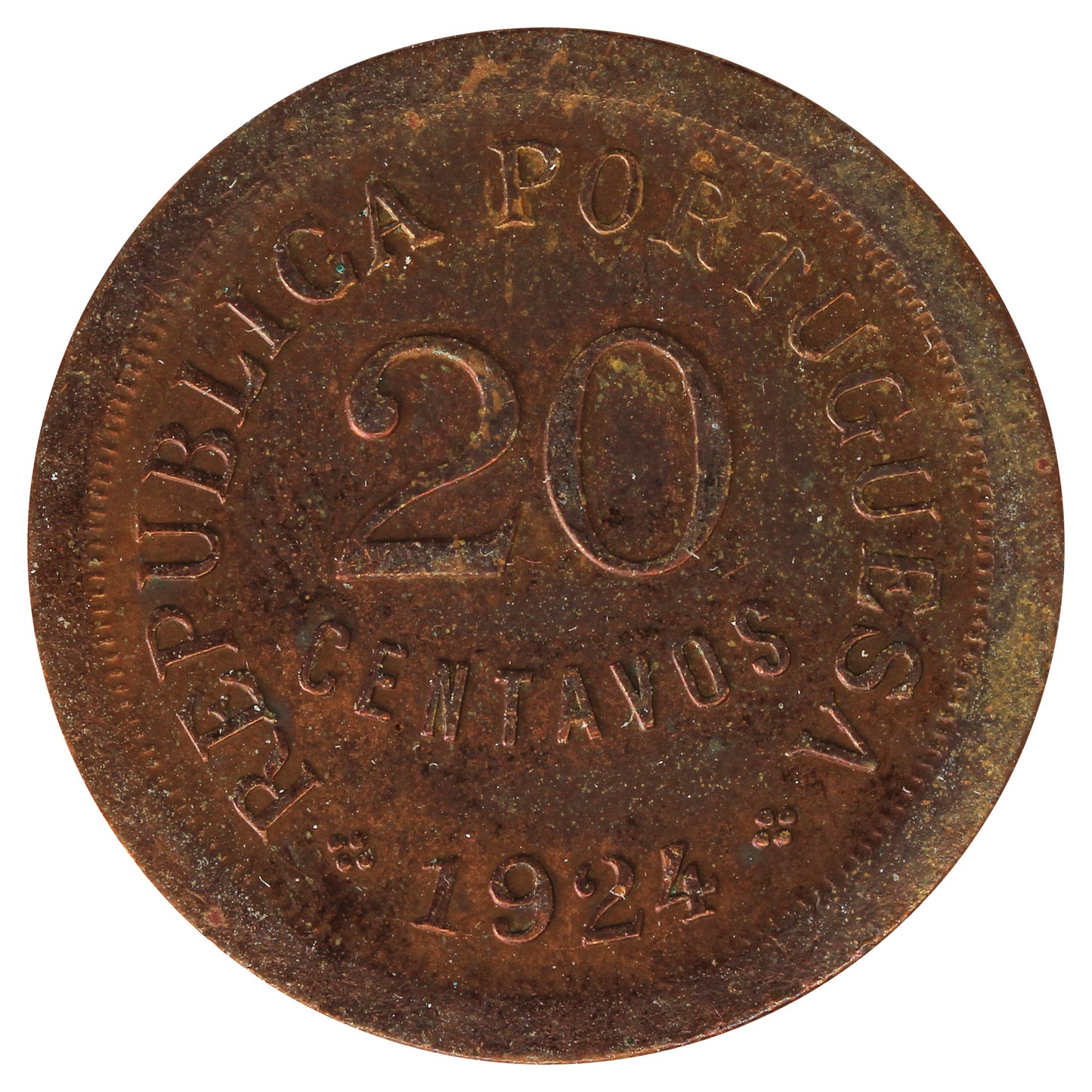 Portugal 1924 20 Centavos Extra Fine (EF40)