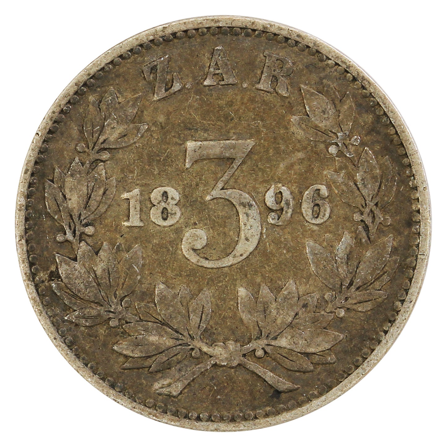 South Africa 1896 3 Pence Very Fine (VF-20)