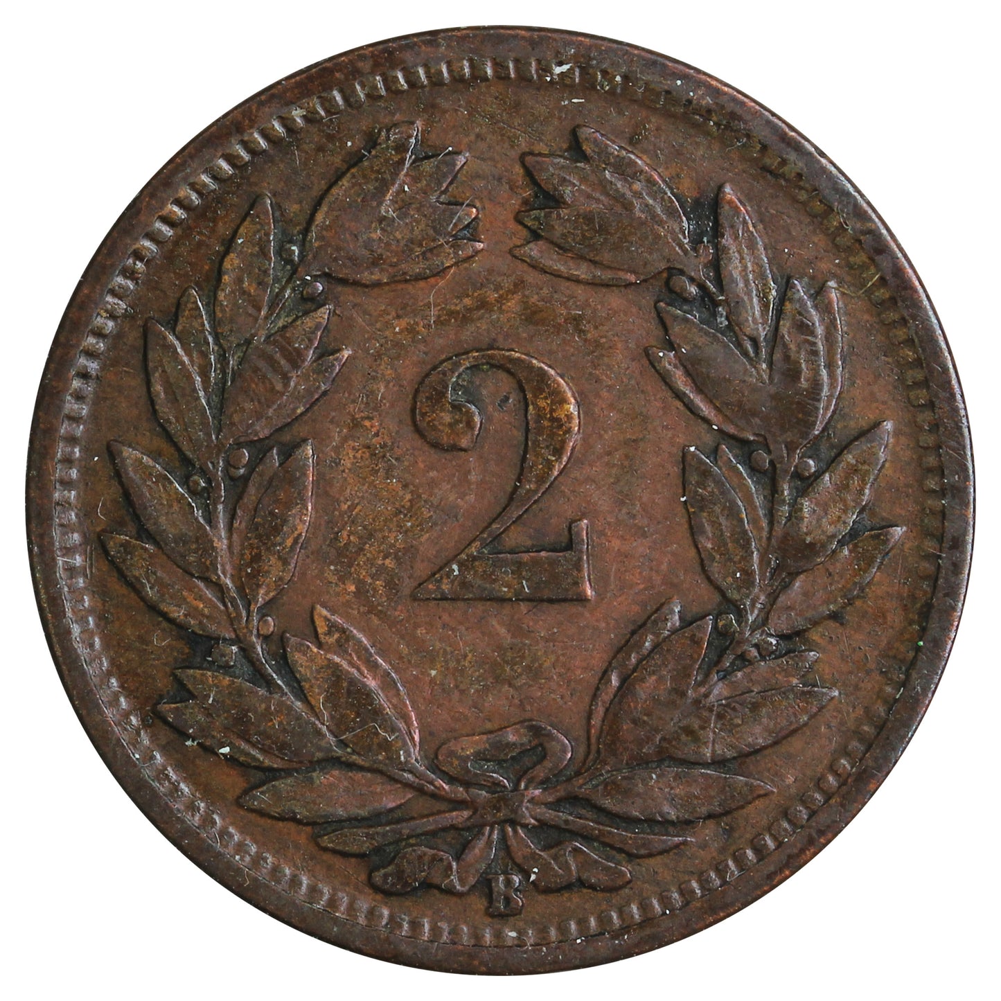Switzerland 1866B 2 Rappen F-VF (F15)