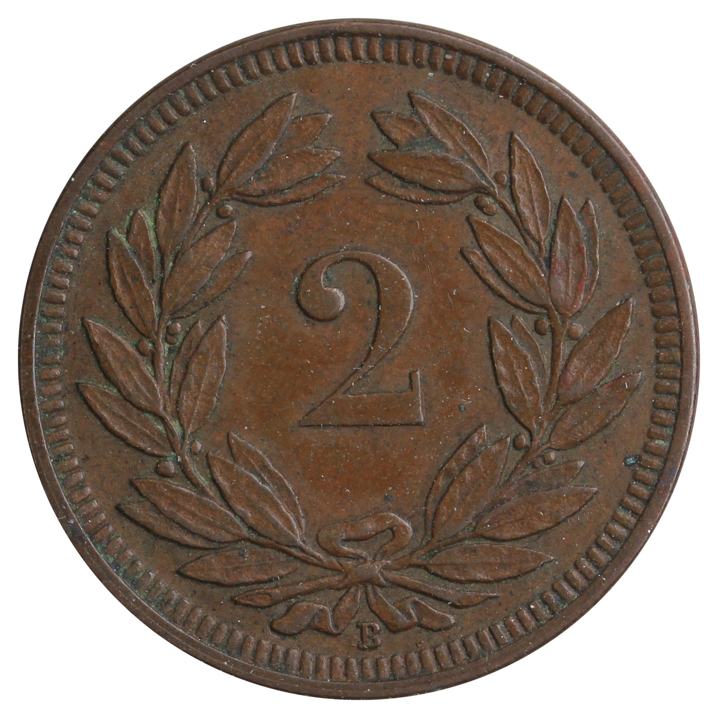 Switzerland 1910B 2 Rappen Very Fine (VF20)