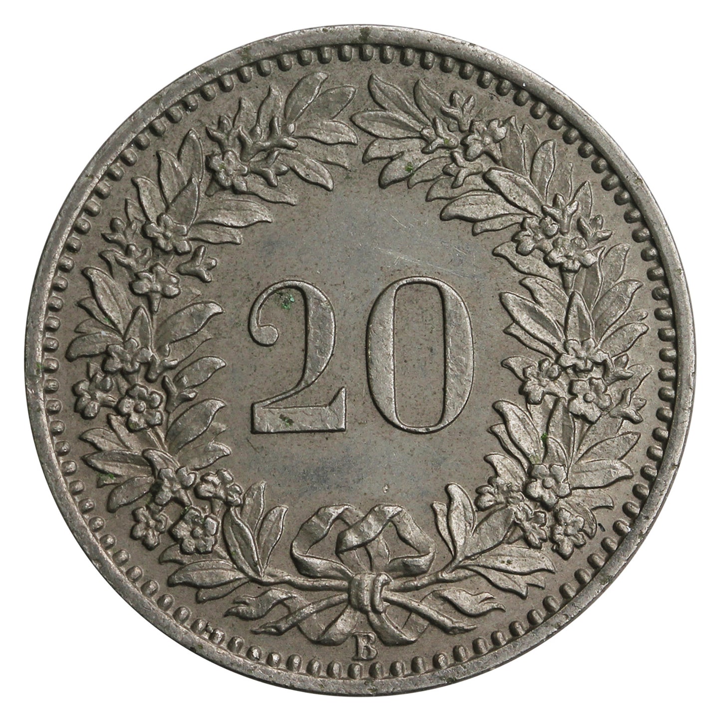 Switzerland 1884B 20 Rappen Uncirculated (MS60)