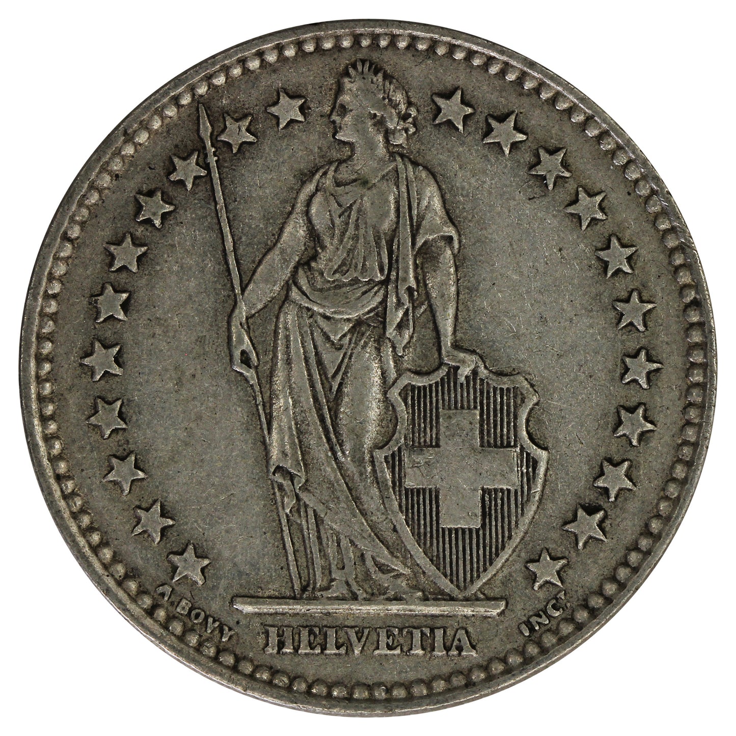 Switzerland 1937B 2 Francs Extra Fine (EF40)