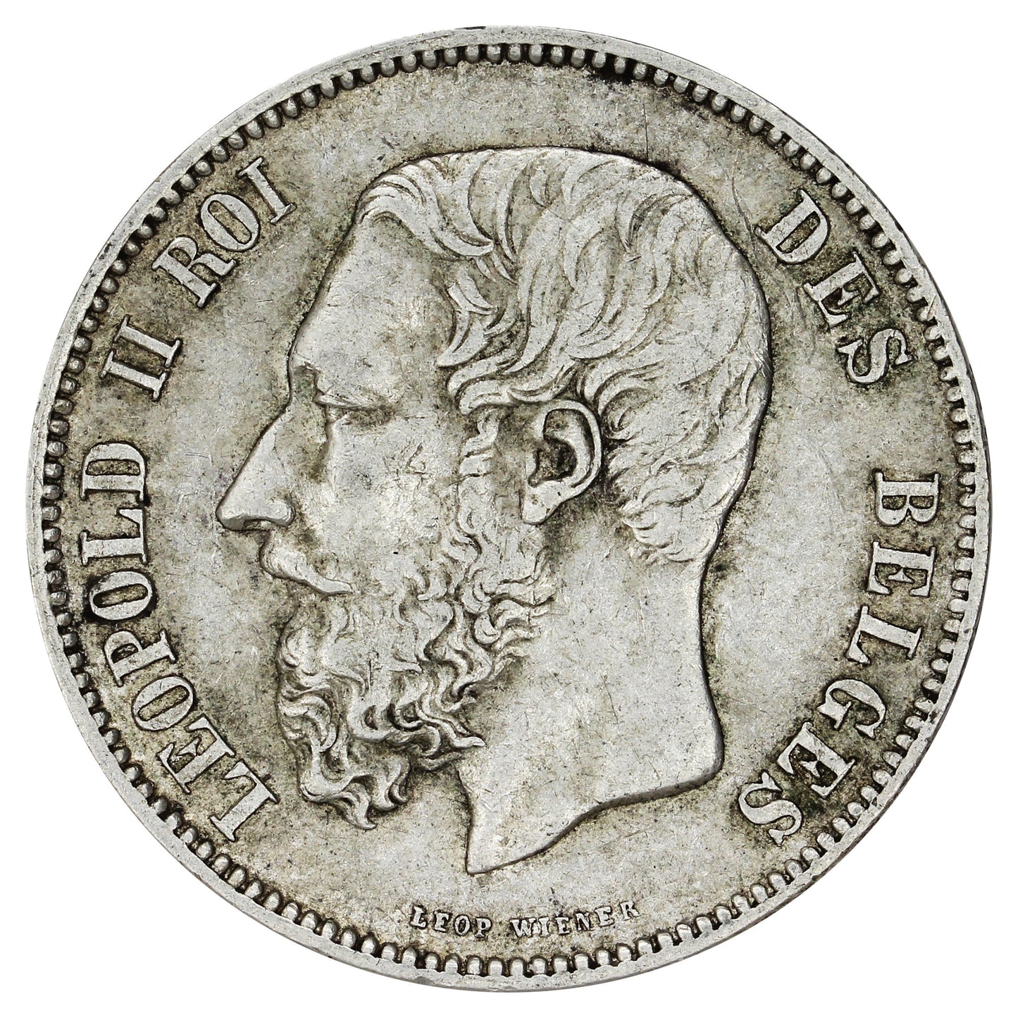 Belgium 1873 5 Francs VF-EF (VF30) (L)