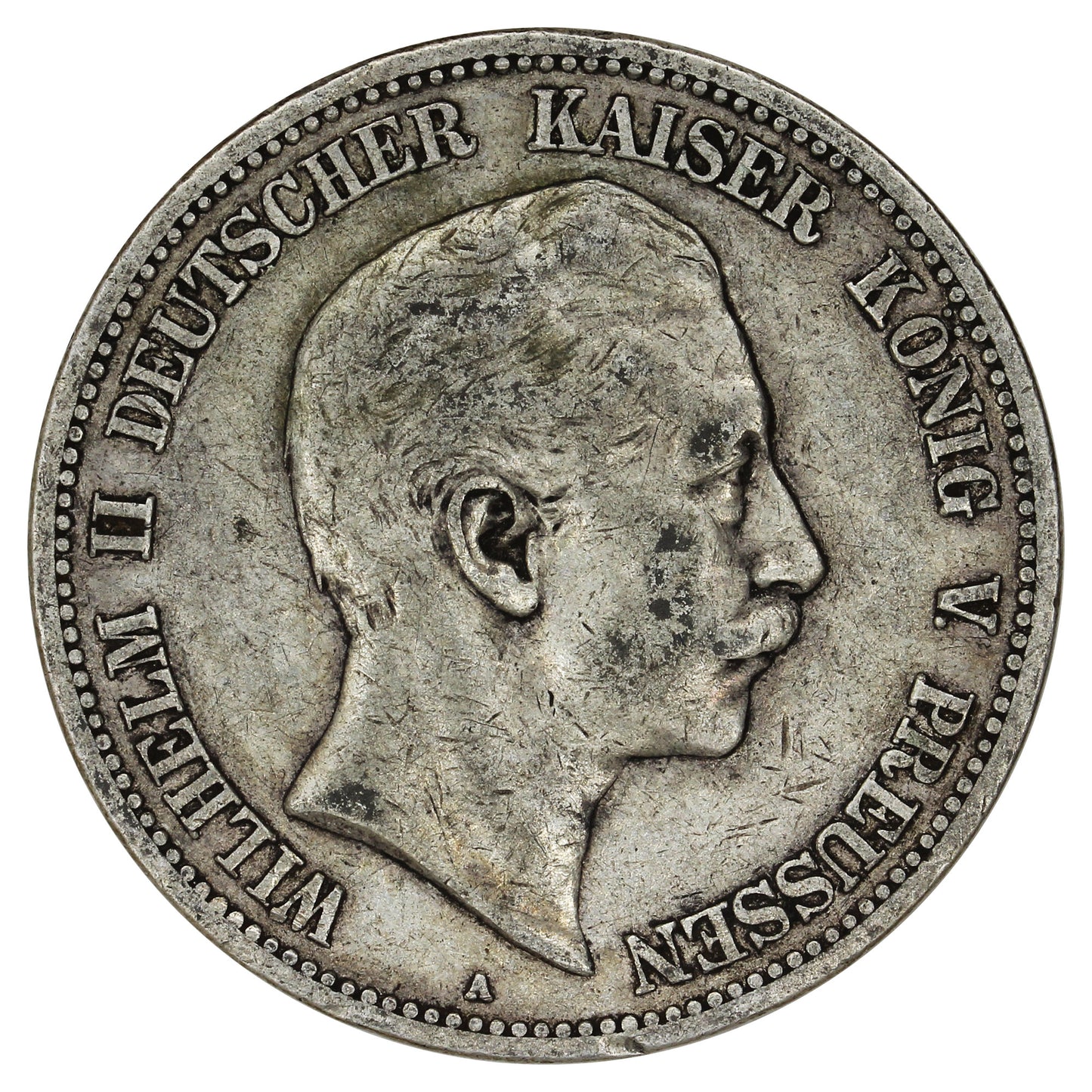 German States 1900A Prussia 5 Marks Very Fine (VF20) (L)