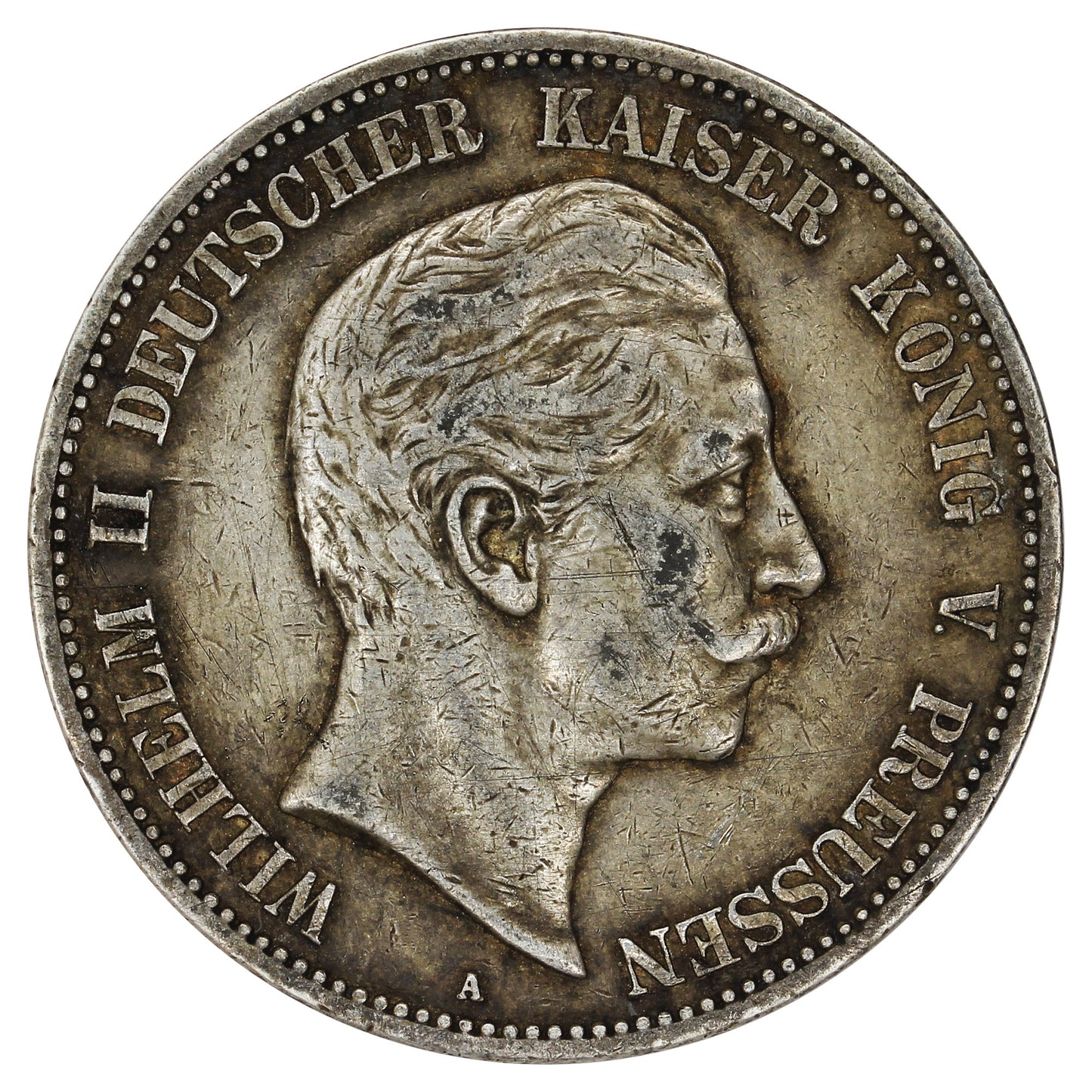 German States 1907A Prussia 5 Marks Extra Fine (EF40) (L)