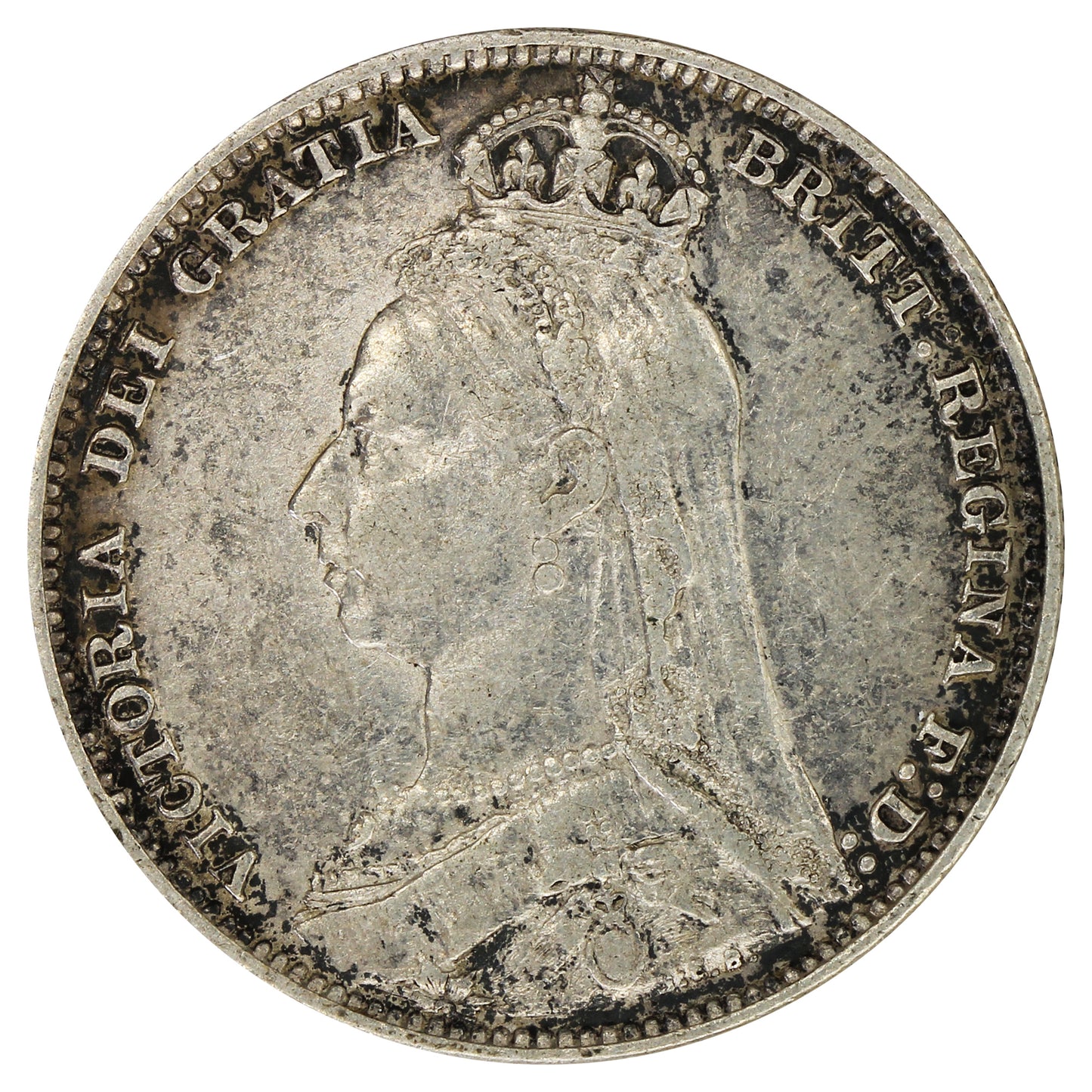 Great Britain 1892 Shilling EF-AU (EF45) $