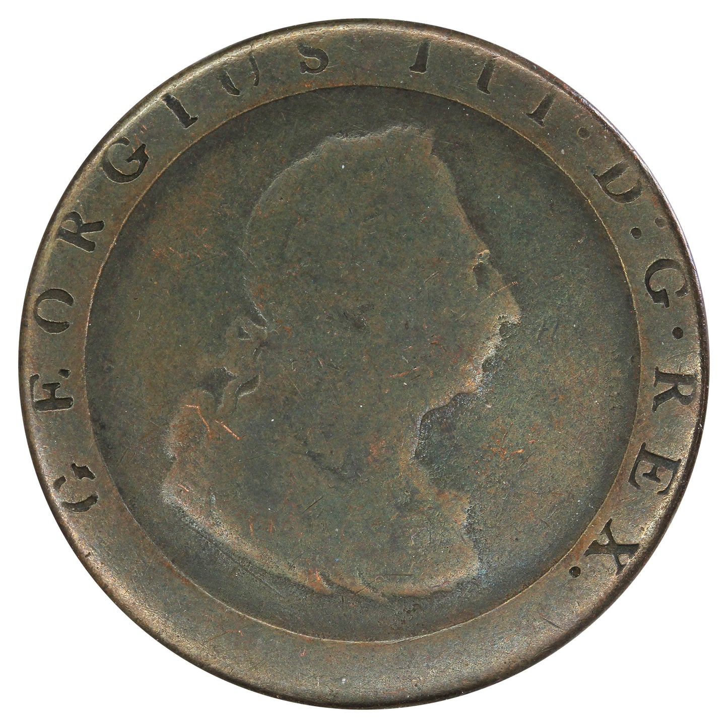 Great Britain 1797 George III Penny VG-F (VG10)