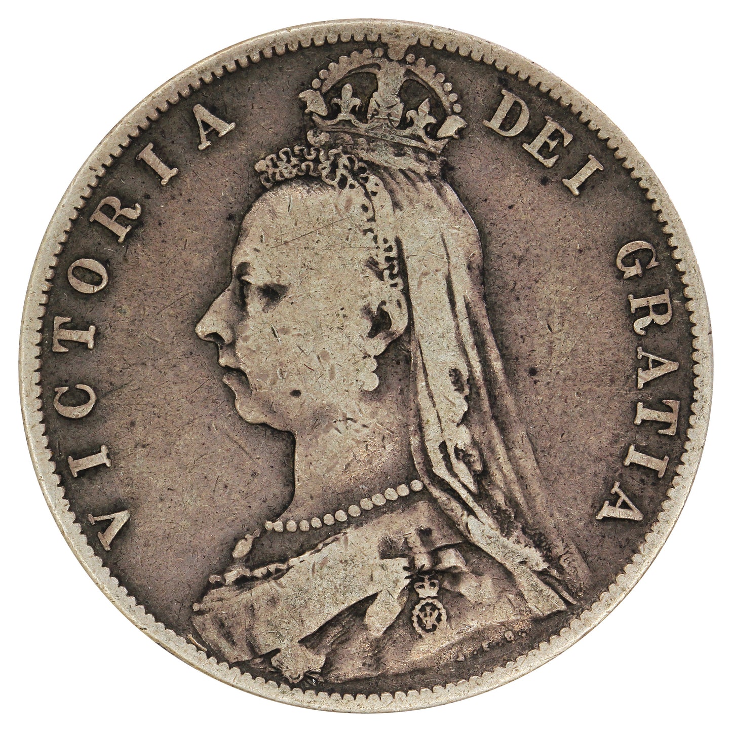 Great Britain 1889 1/2 Crown Fine (F12)