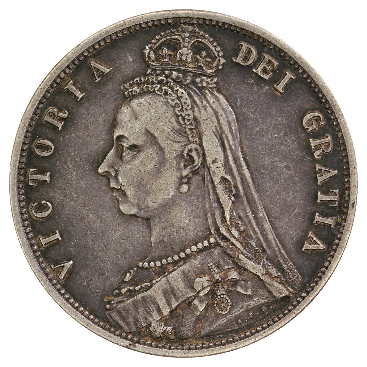 Great Britain 1887 Jubilee 1/2 Crown Extra Fine (EF40) $