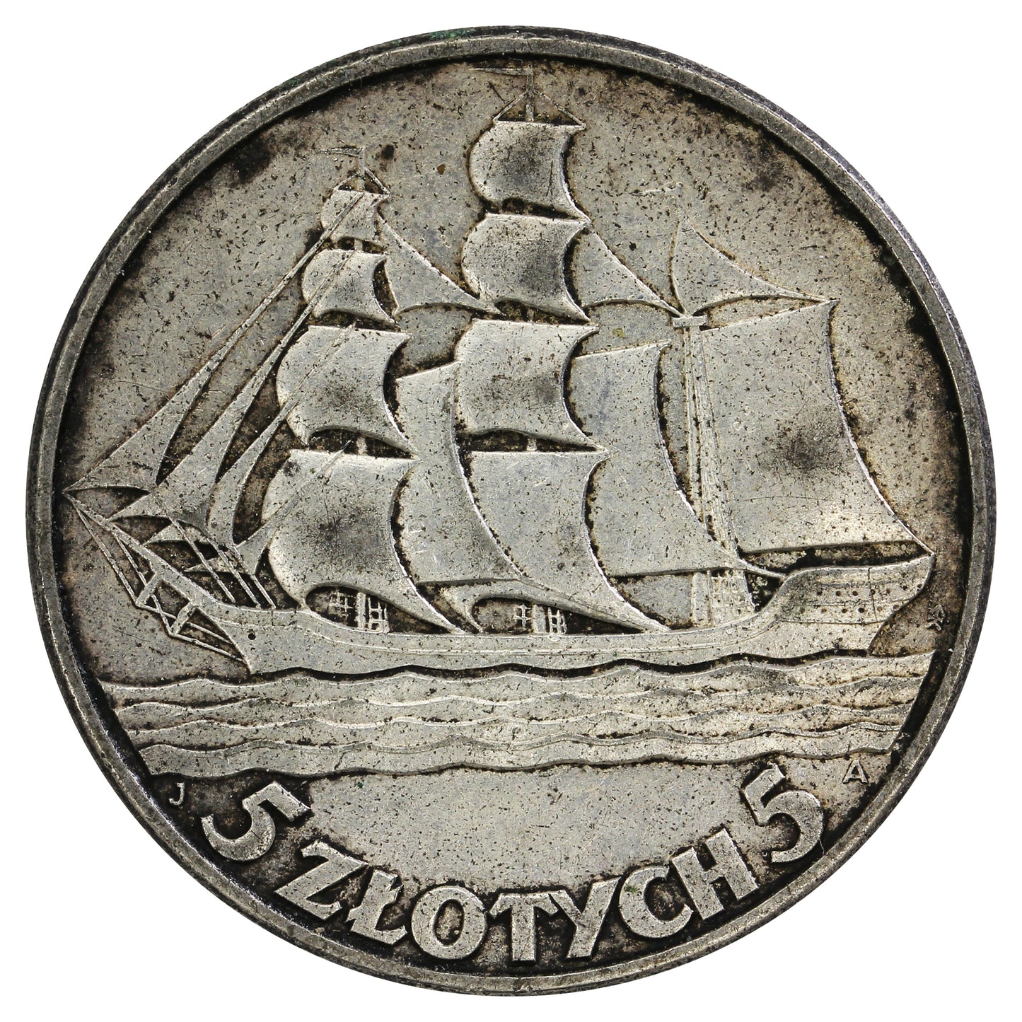 Poland 1932 Gydnia Seaport 5 Zlotych Almost Uncirculated (AU50) $