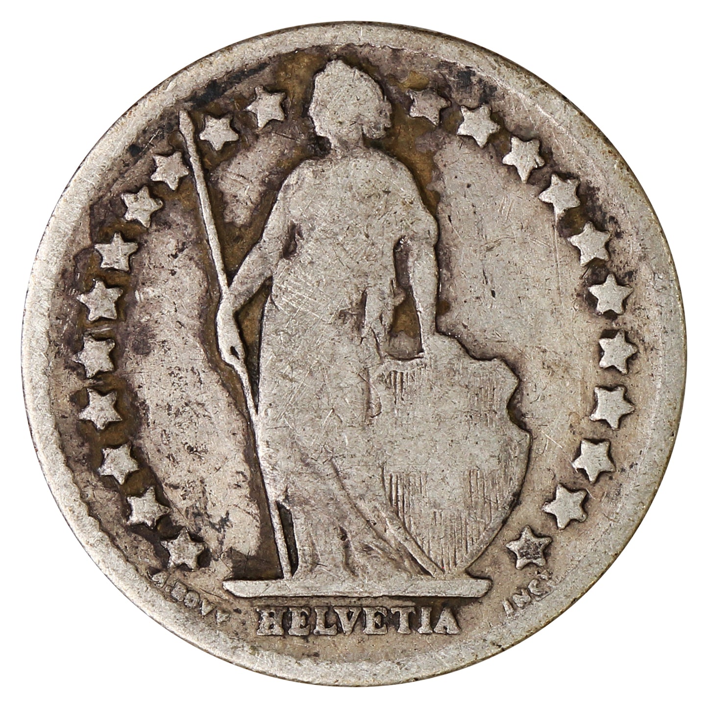 Switzerland 1900B 1/2 Franc VF-EF (VF30) $