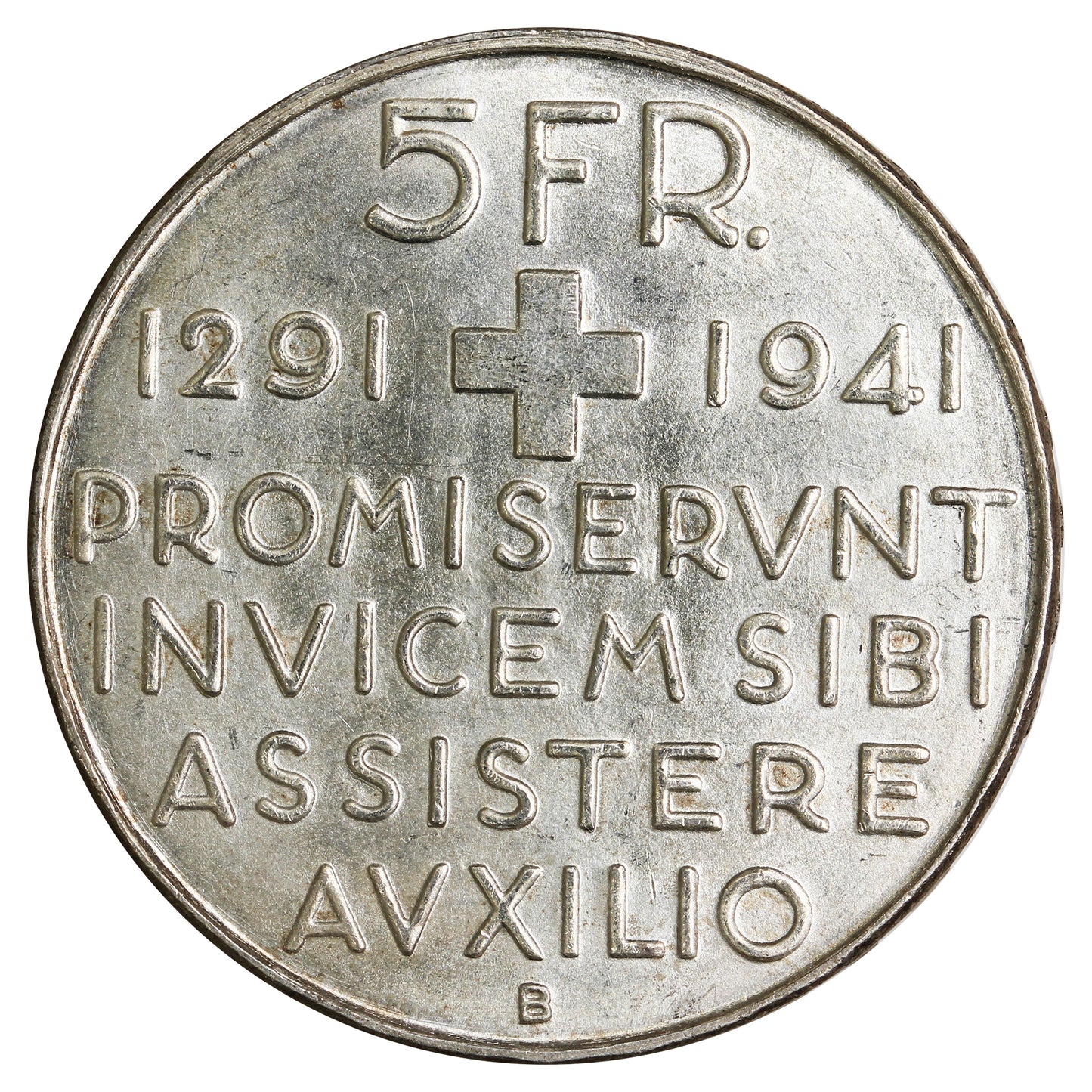 Switzerland 1941B 5 Francs Choice Brilliant Uncirculated (MS64) $