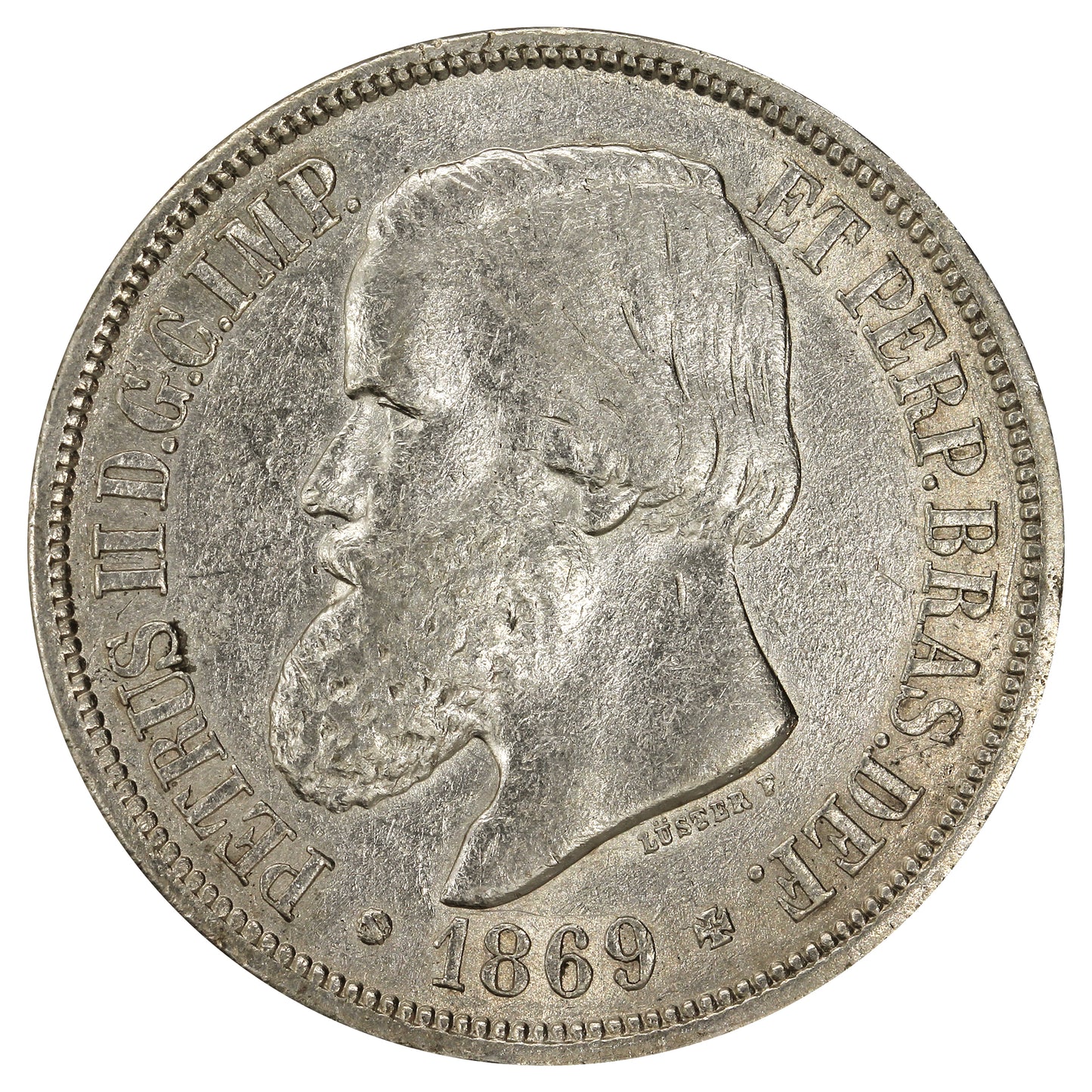 Brazil 1869 1000 Reis VF-EF (VF30)