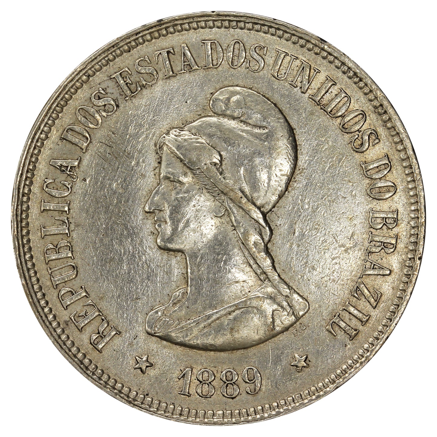 Brazil 1889 1000 Reis Extra Fine (EF40)