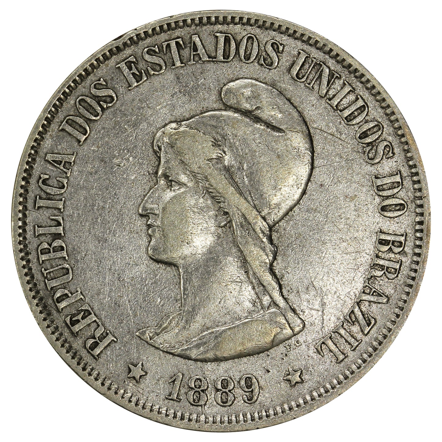Brazil 1889 500 Reis Very Fine (VF20)