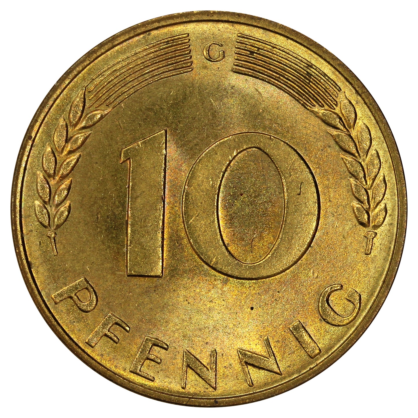 Germany 1950G 10 Pfennig Brilliant Uncirculated (MS63)