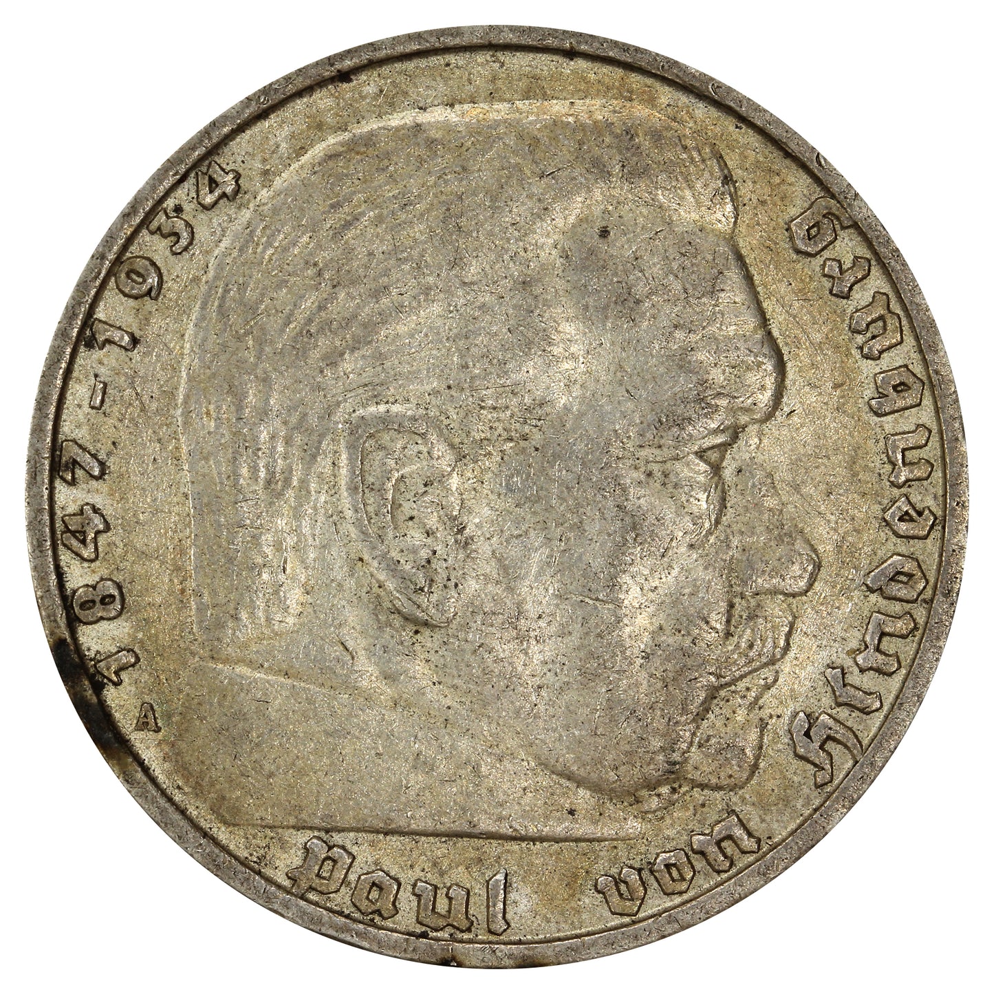 German Third Reich 1937A 5 Marks Very Fine (VF20)