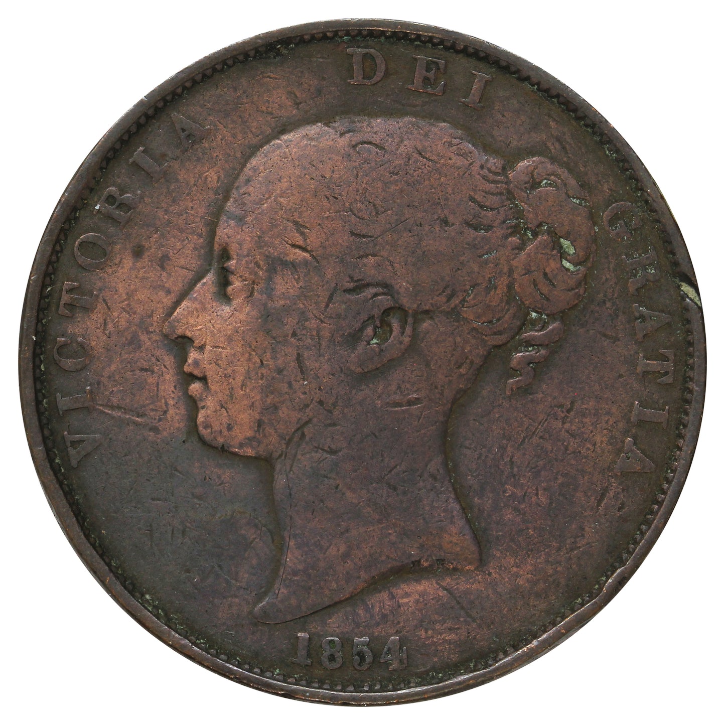 Great Britain 1854 Ornamental Trident Penny Good (G4)