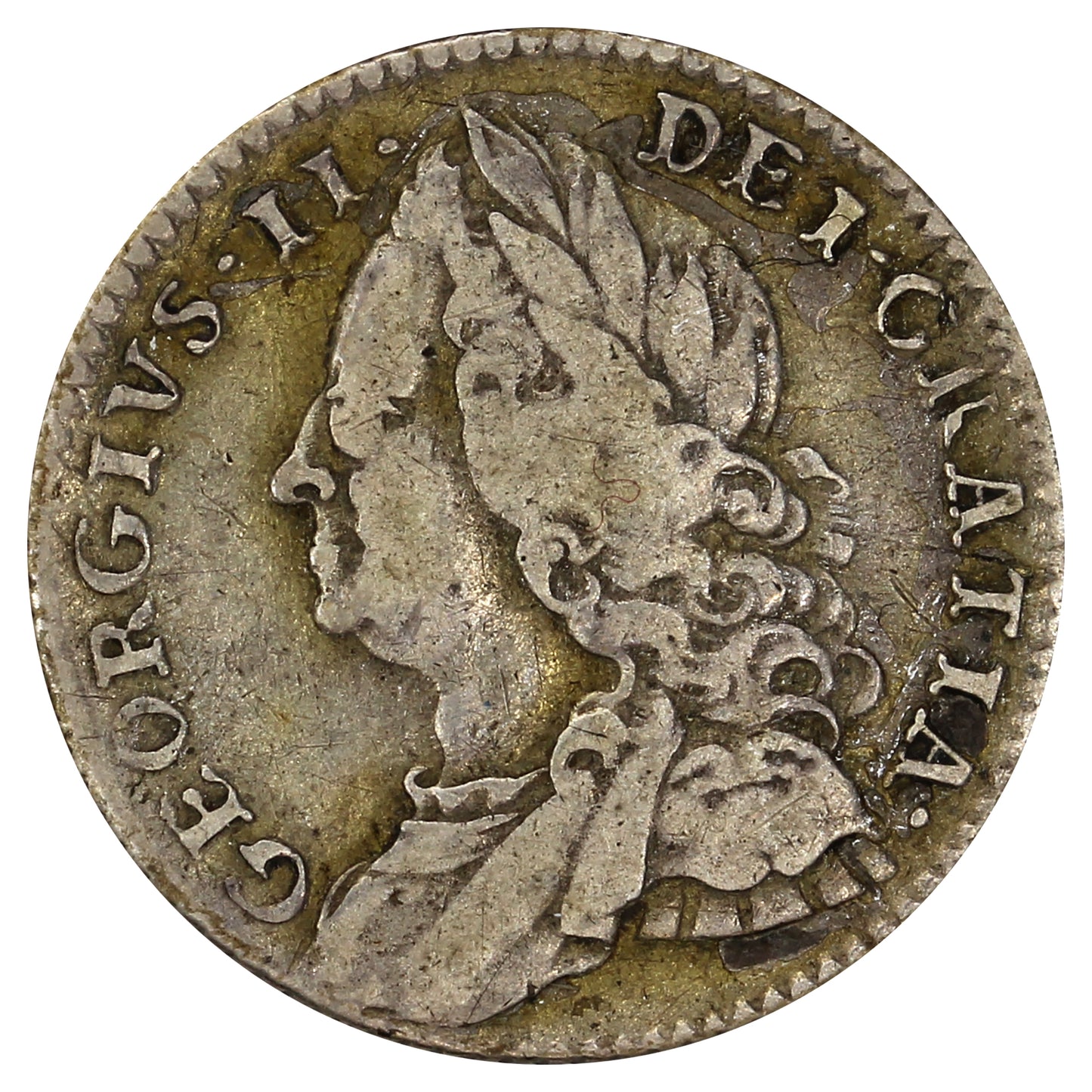 Great Britain 1757 George II 6 Pence F-VF (F15)