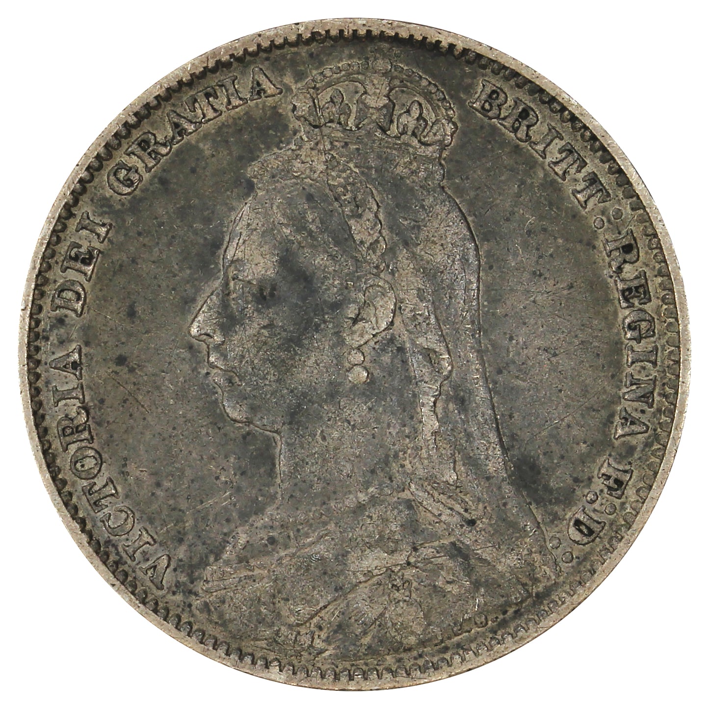 Great Britain 1890 Shilling VF-EF (VF30)