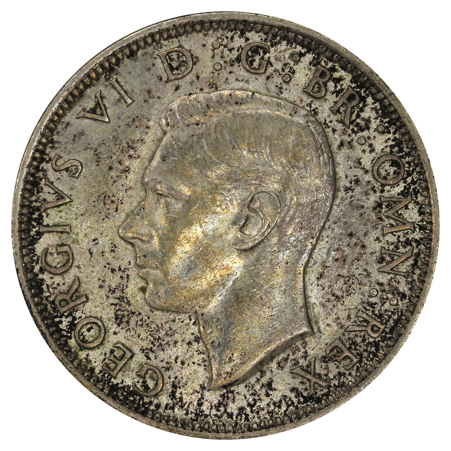 Great Britain 1942 1/2 Crown Almost Uncirculated (AU50)