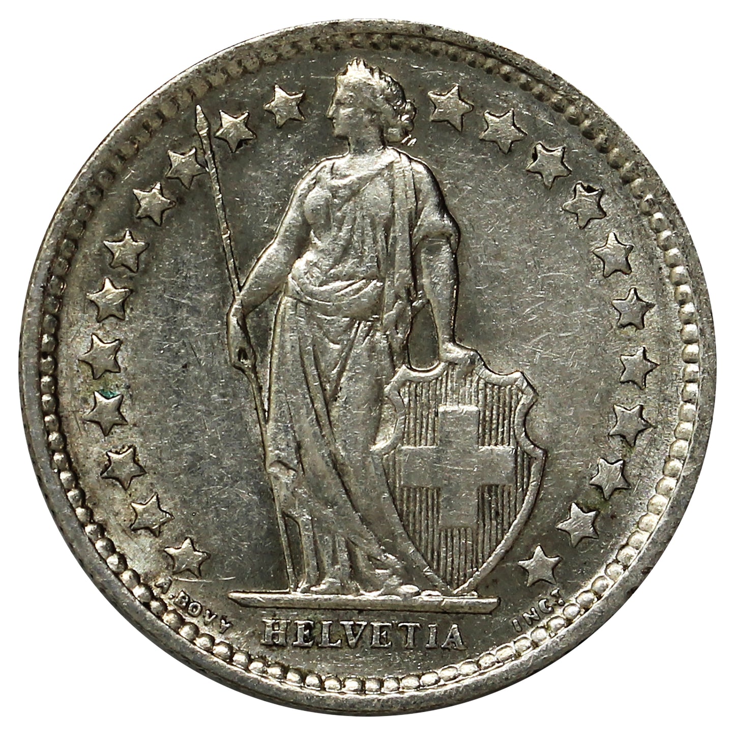 Switzerland 1957B 1/2 Franc Uncirculated (MS60)