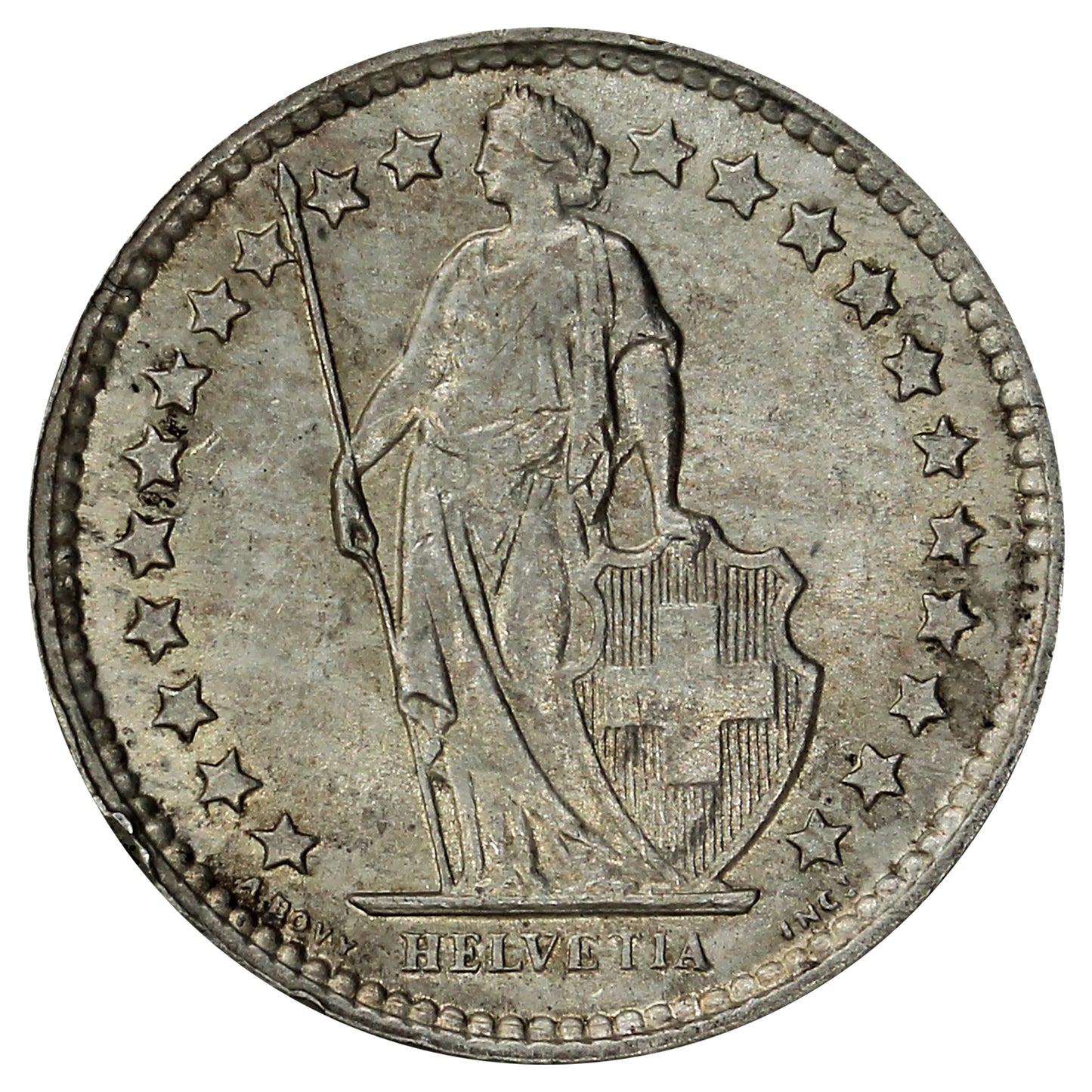 Switzerland 1959B 1/2 Franc Uncirculated (MS60)