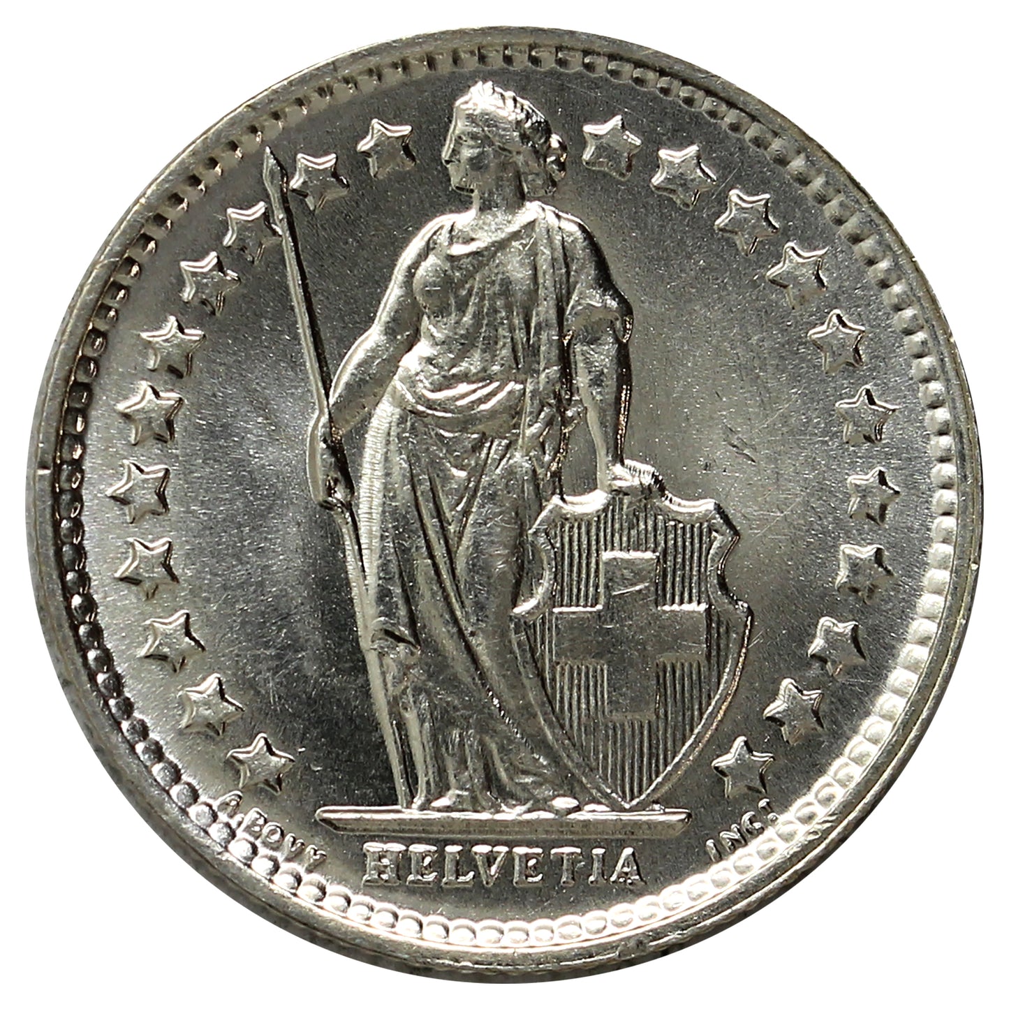 Switzerland 1961B 1/2 Franc Brilliant Uncirculated (MS63)