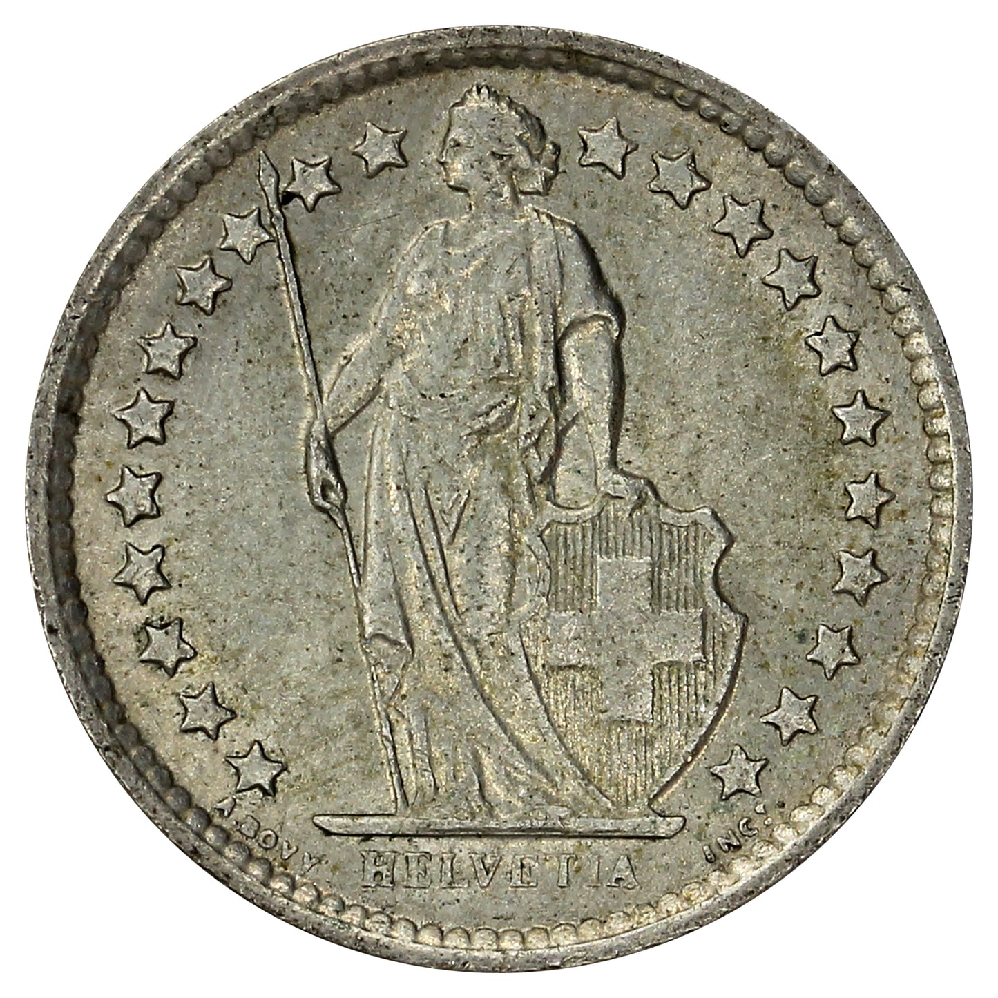 Switzerland 1963B 1/2 Franc Uncirculated (MS60)