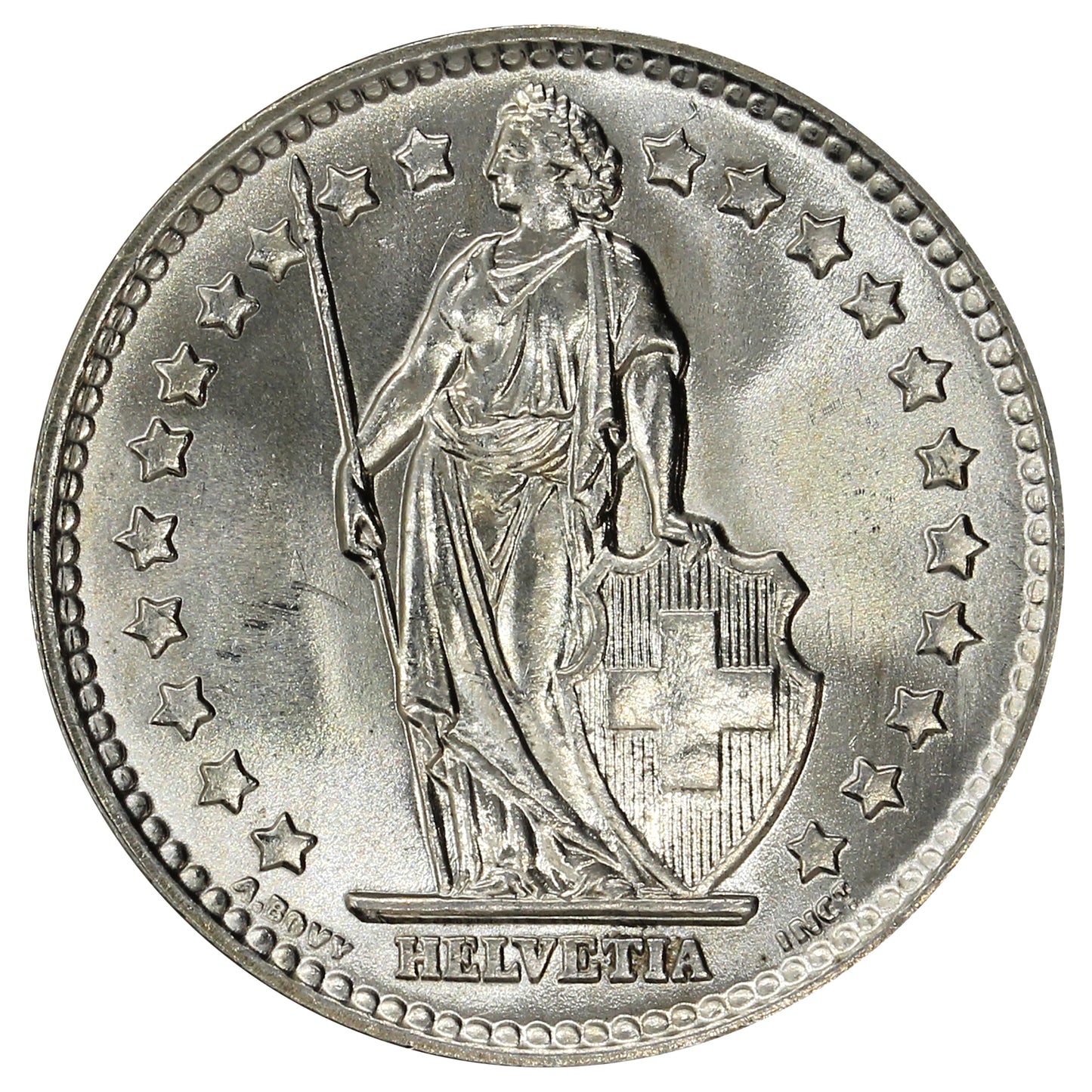 Switzerland 1959B Franc Brilliant Uncirculated (MS63)