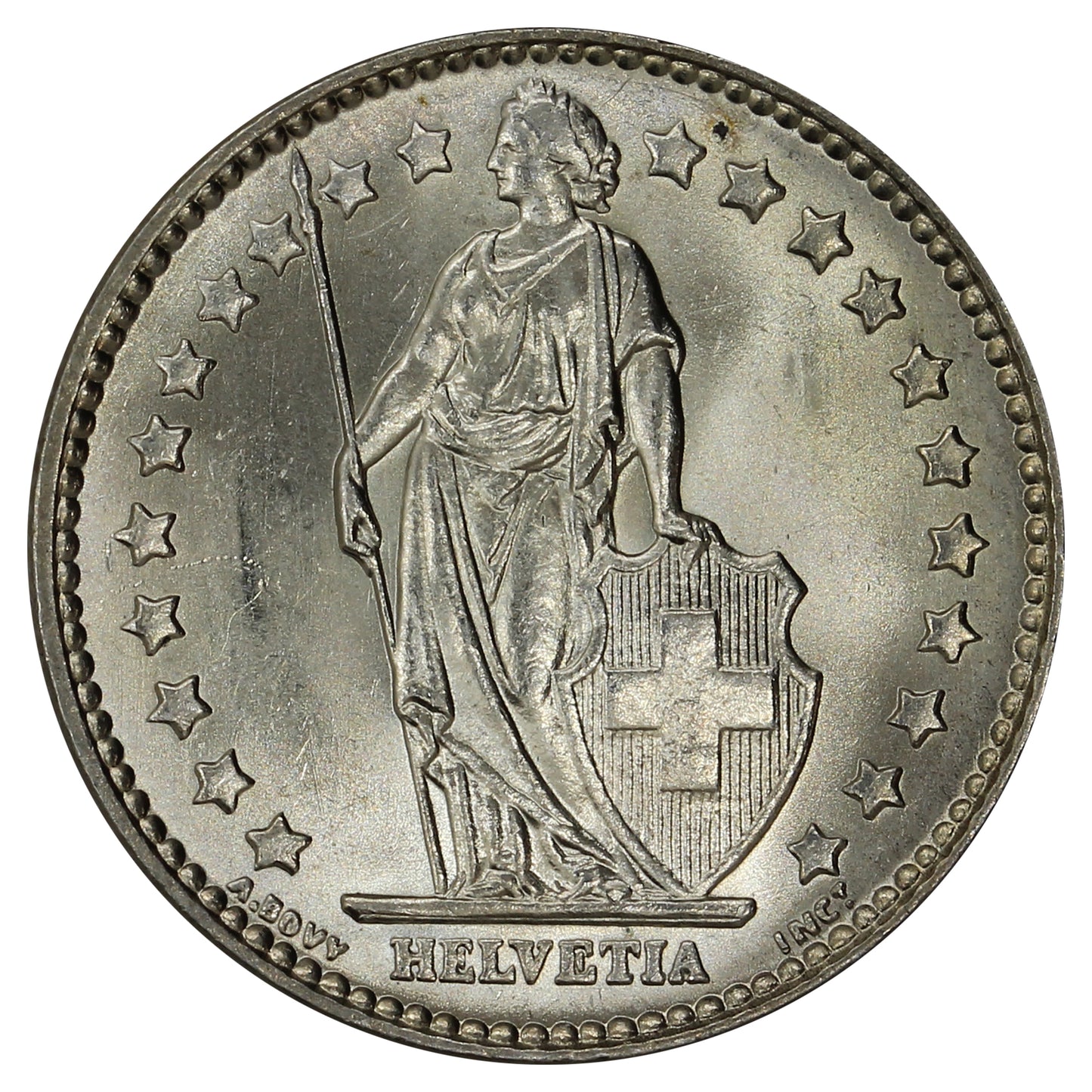 Switzerland 1963B Franc Brilliant Uncirculated (MS63)